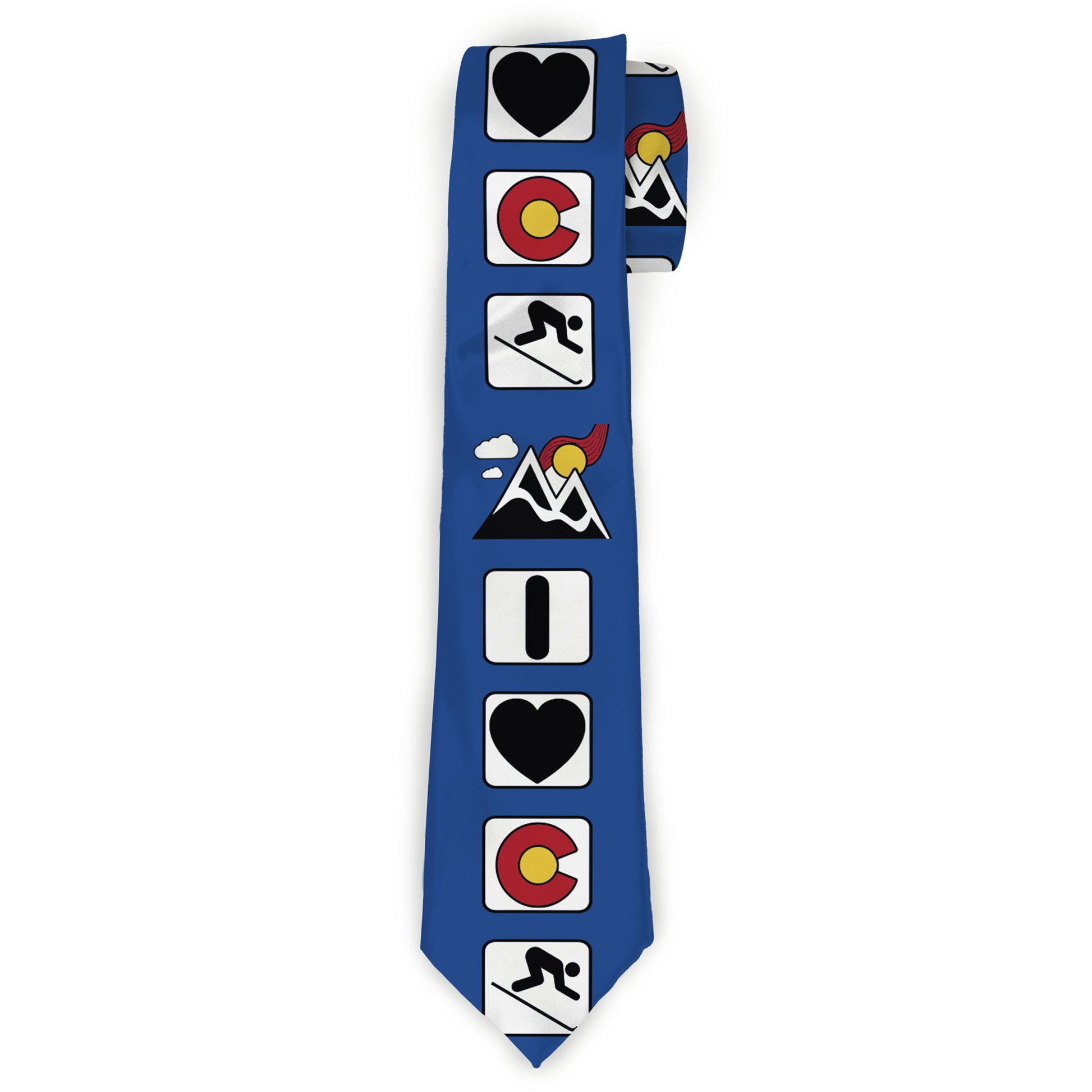 Buckle-Down Necktie - I HEART COLORADO SKIING Logos/Mountain Neckties Buckle-Down