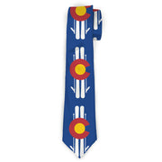 Buckle-Down Necktie - Colorado Logo/Skis Blue/White/Red/Yellow Neckties Buckle-Down
