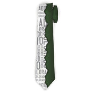 Buckle-Down Necktie - Colorado Mountains Green/White/Gray Text Neckties Buckle-Down