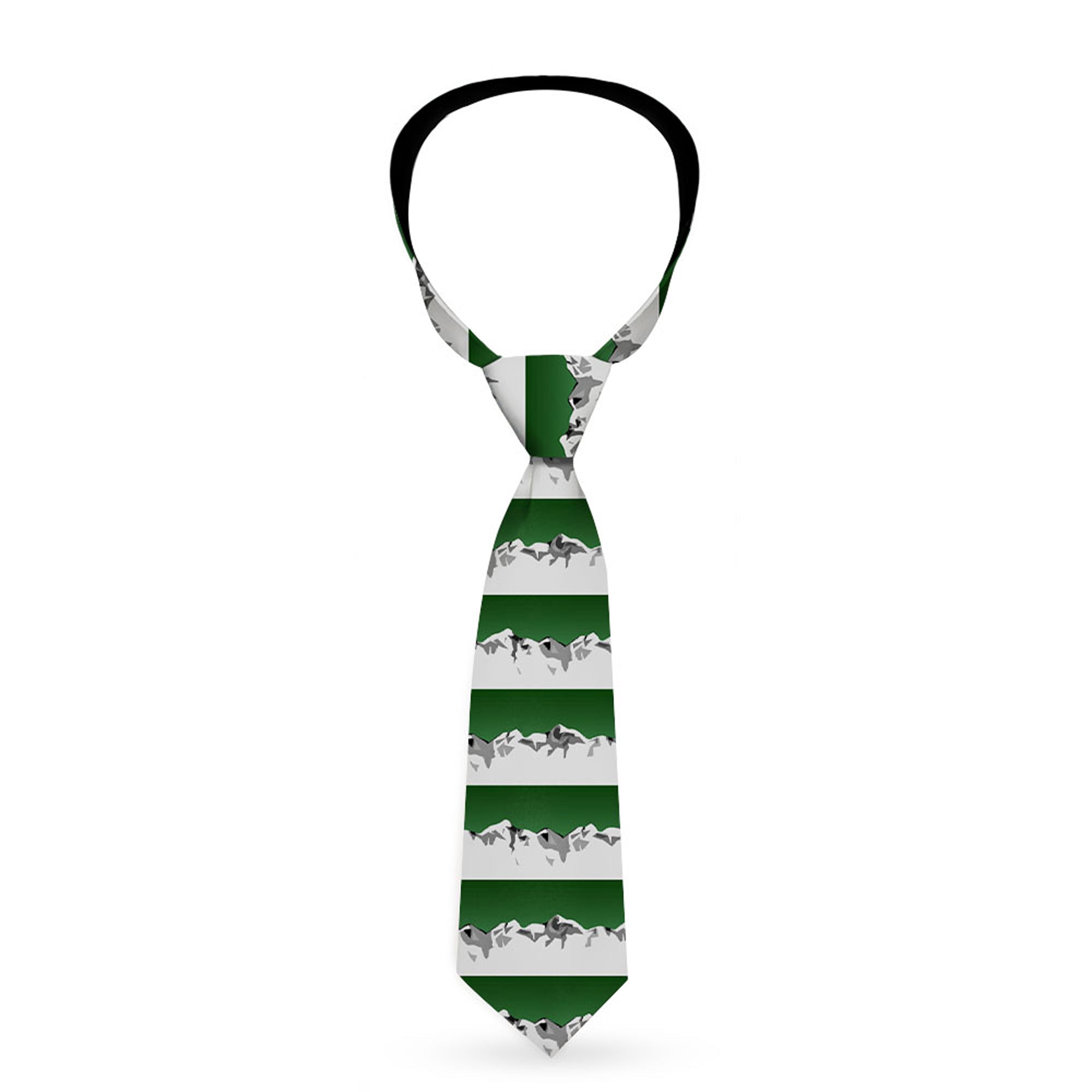Buckle-Down Necktie - Colorado Mountains Green/Grays Neckties Buckle-Down