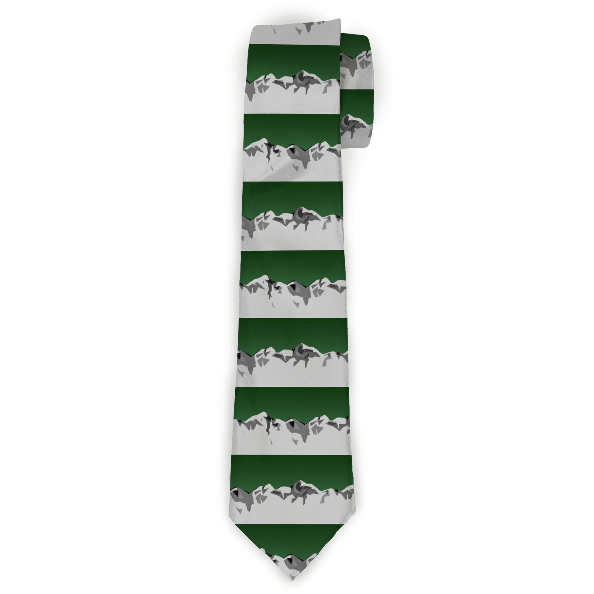 Buckle-Down Necktie - Colorado Mountains Green/Grays Neckties Buckle-Down
