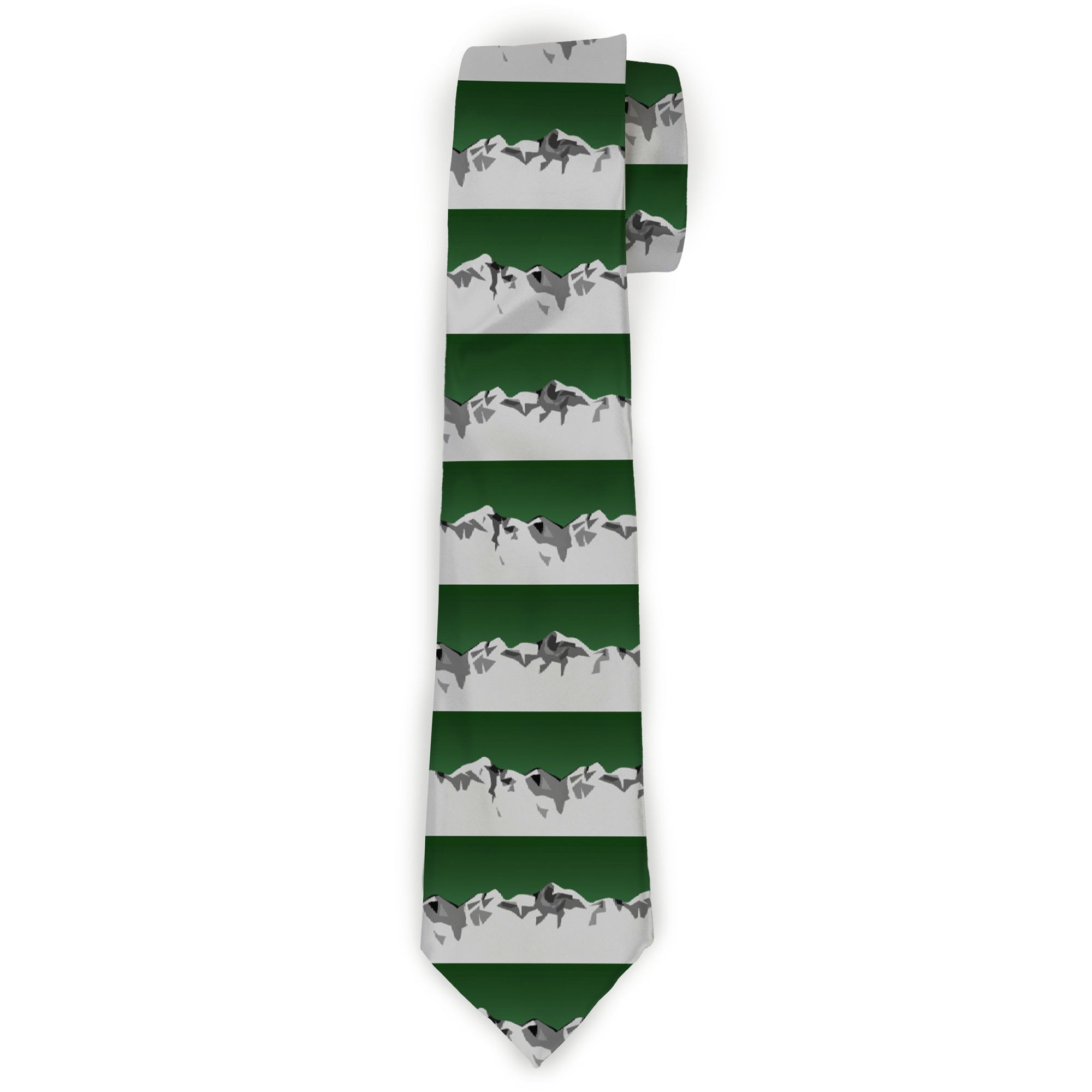 Buckle-Down Necktie - Colorado Mountains Green/Grays Neckties Buckle-Down
