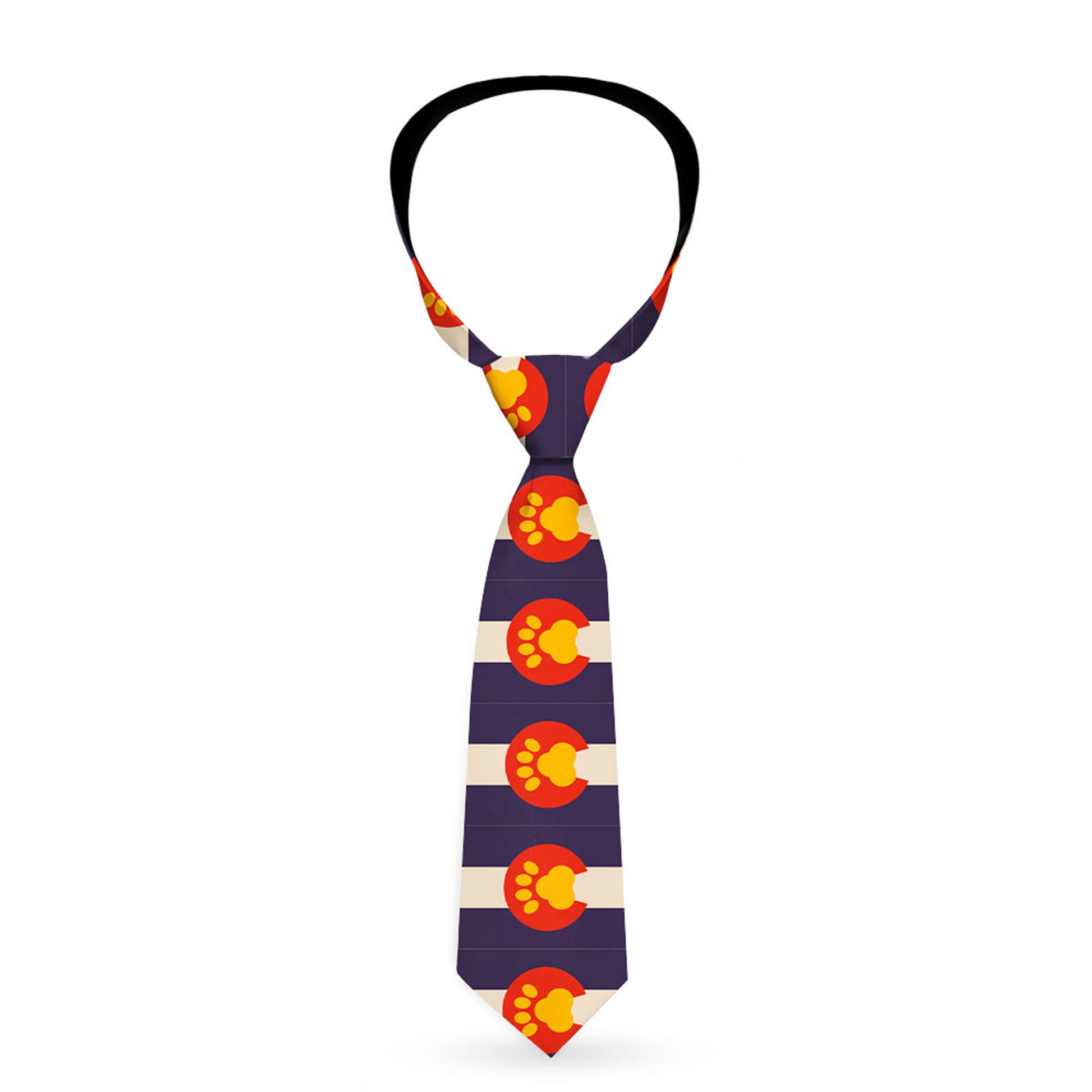 Buckle-Down Necktie - Colorado Flag/Paw Print Neckties Buckle-Down