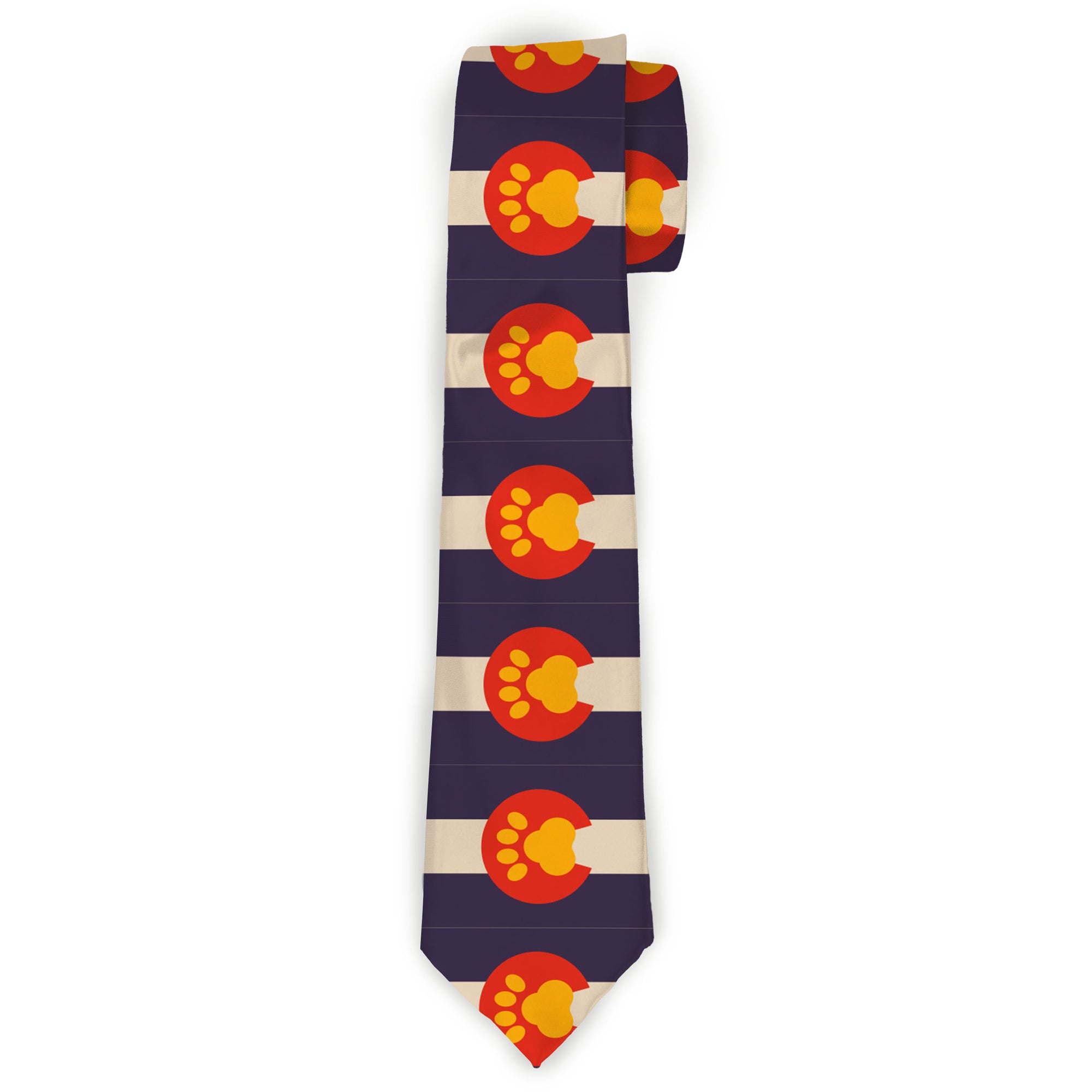 Buckle-Down Necktie - Colorado Flag/Paw Print Neckties Buckle-Down