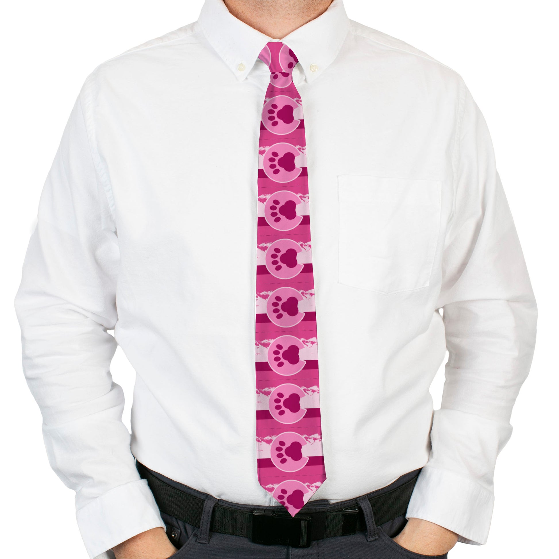 Buckle-Down Necktie - Colorado Paw/Mountains Pinks Neckties Buckle-Down