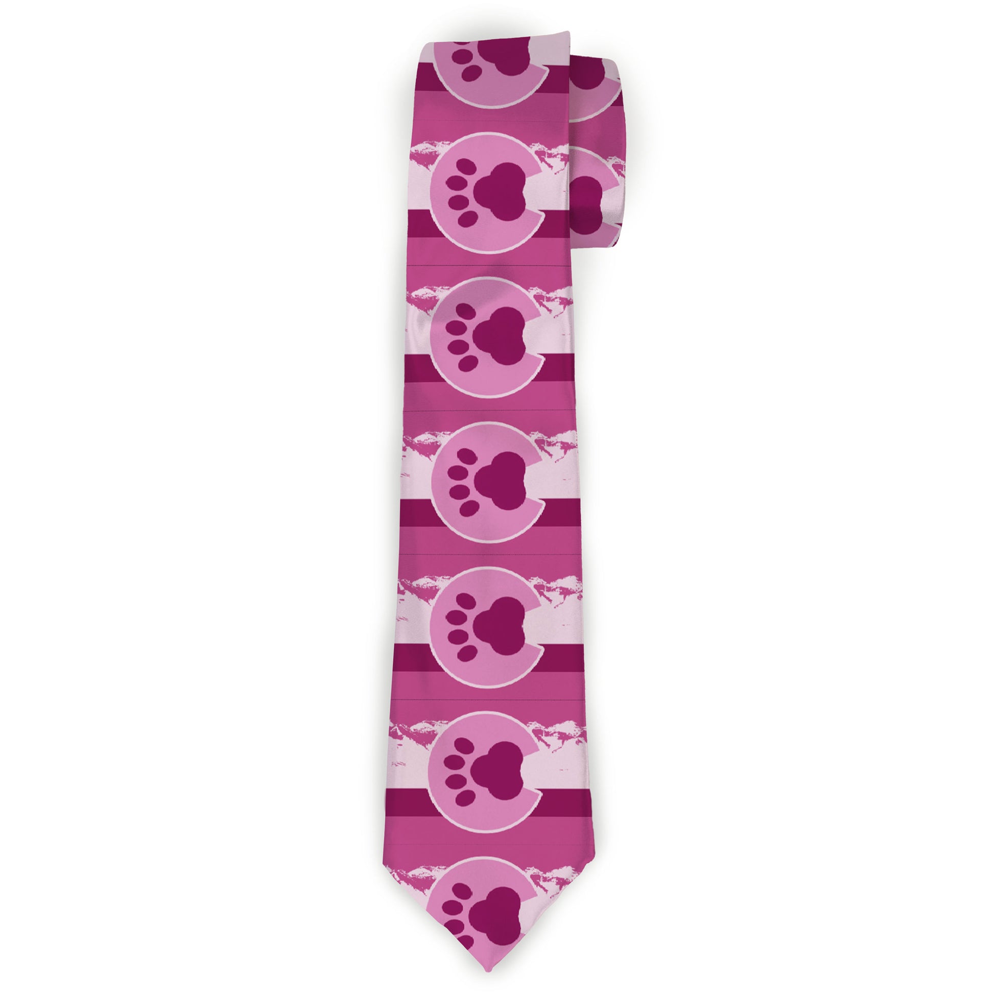 Buckle-Down Necktie - Colorado Paw/Mountains Pinks Neckties Buckle-Down