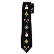 Buckle-Down Necktie - Christmas Blocks Black/White/Multi Color Neckties Buckle-Down