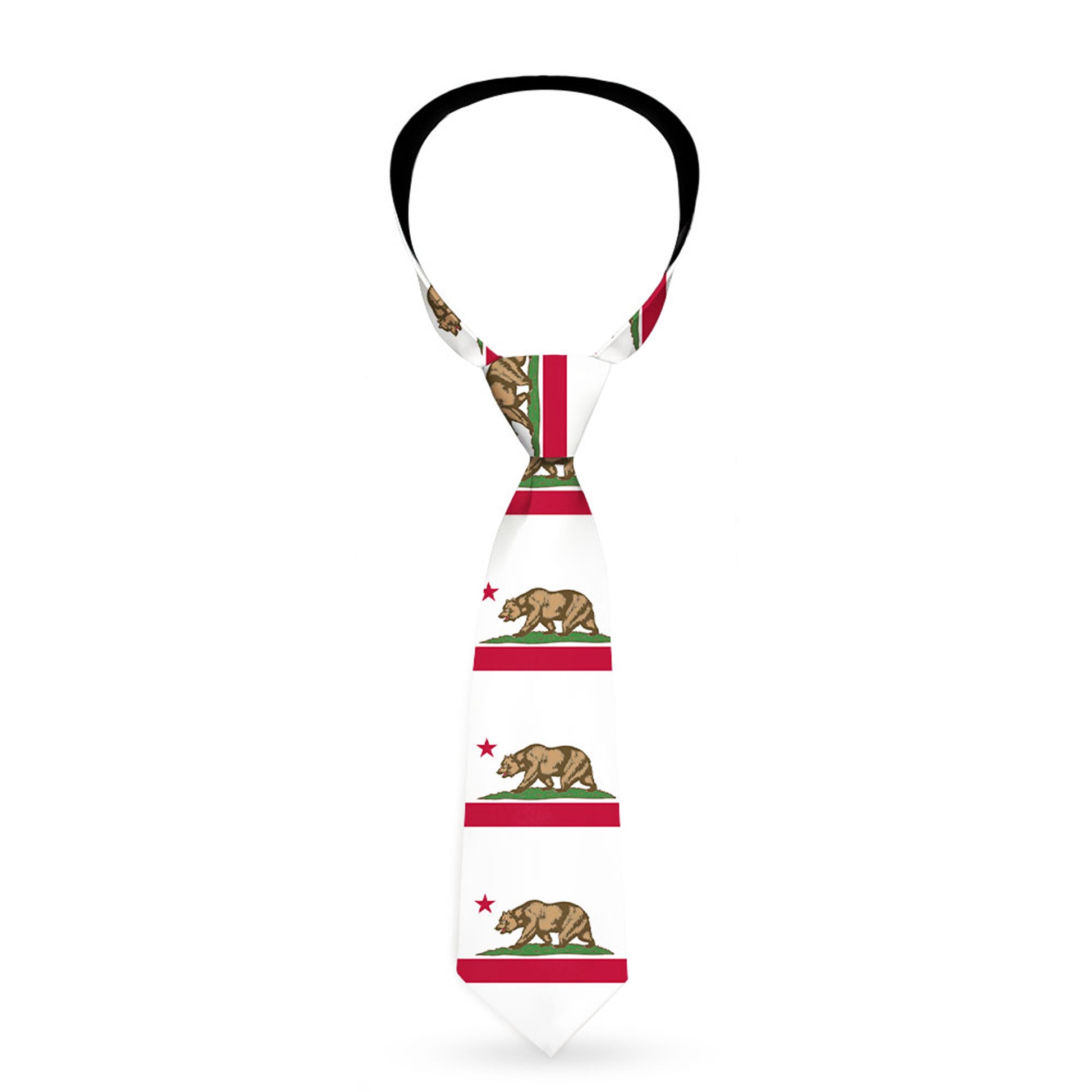 Buckle-Down Necktie - California Flag White w/Stripe Neckties Buckle-Down