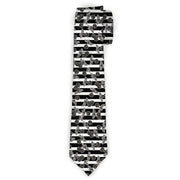 Buckle-Down Necktie - Cherries Scattered/Vertical Stripe White/Black/Grays Neckties Buckle-Down
