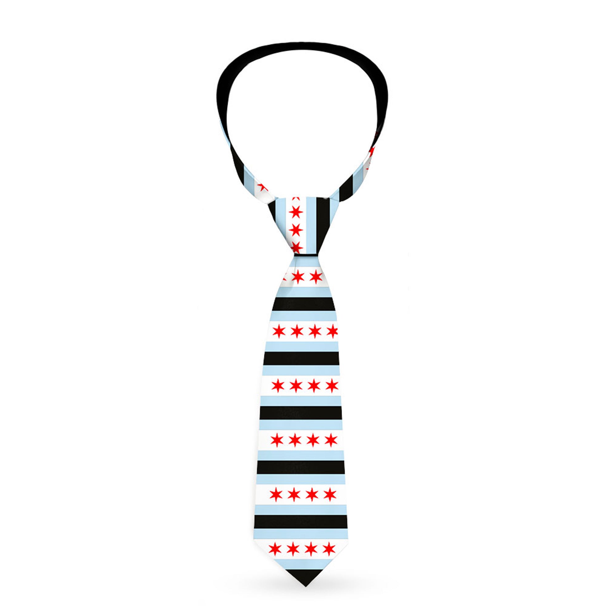 Buckle-Down Necktie - Chicago Flags/Black Neckties Buckle-Down