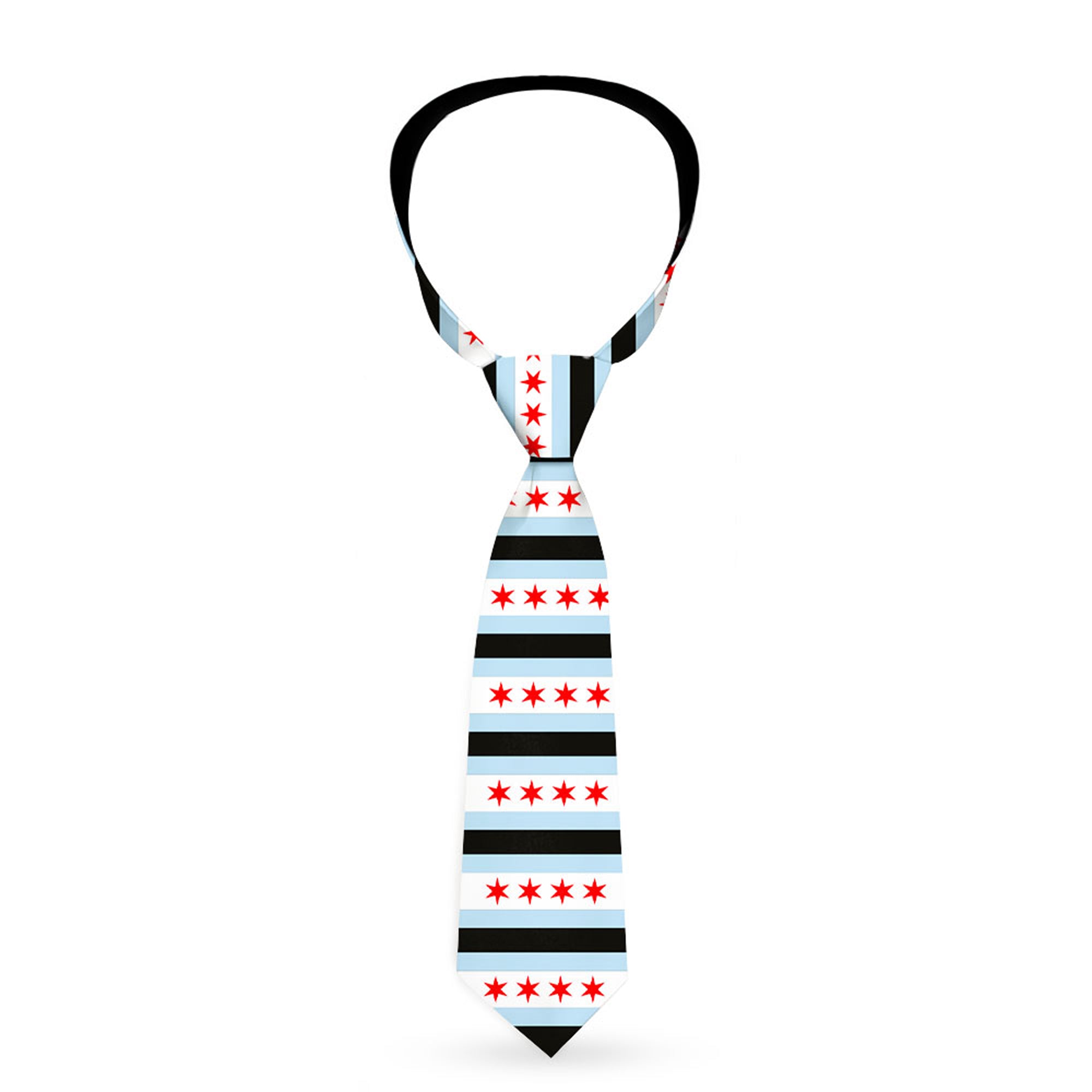 Buckle-Down Necktie - Chicago Flags/Black Neckties Buckle-Down