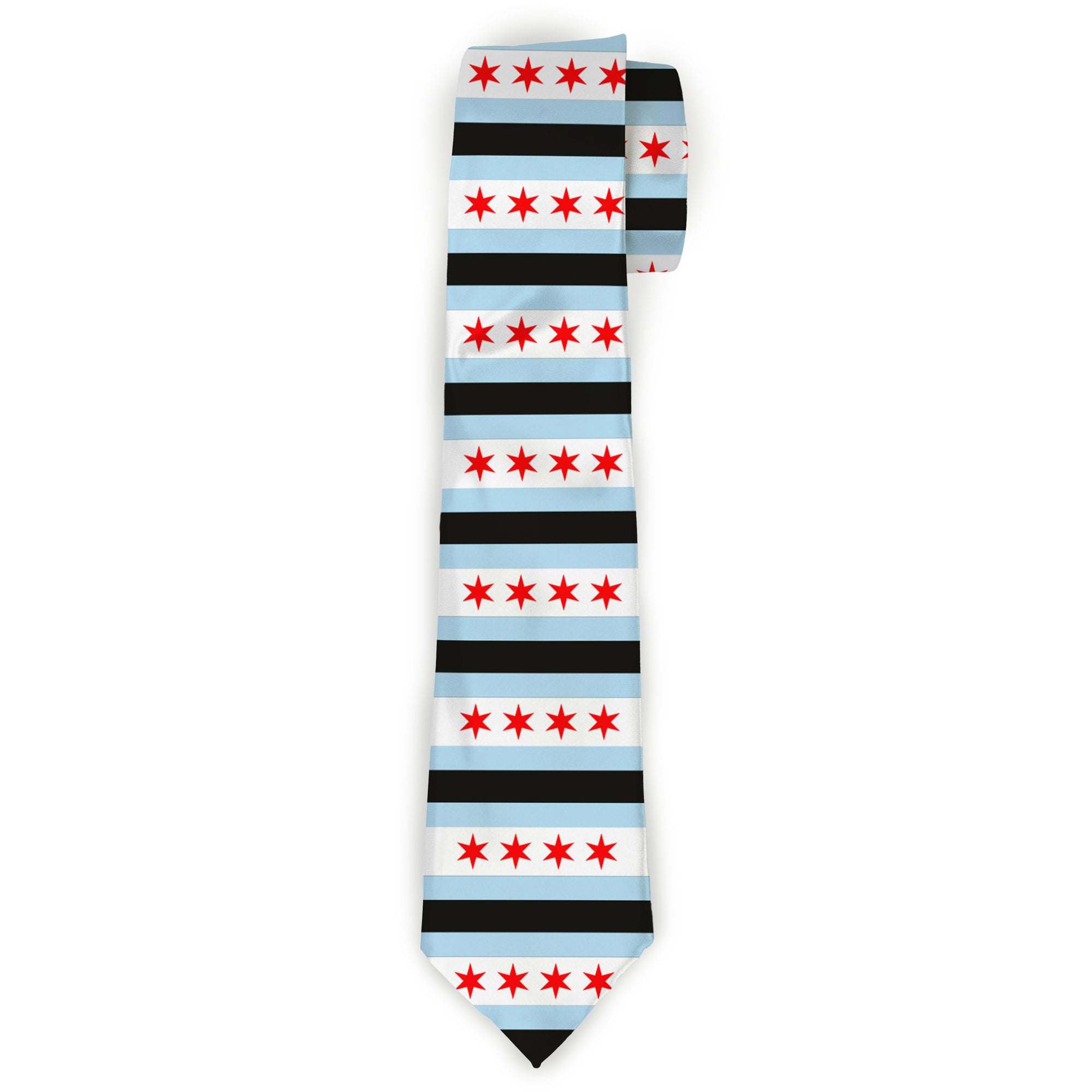 Buckle-Down Necktie - Chicago Flags/Black Neckties Buckle-Down