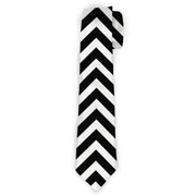 Buckle-Down Necktie - Chevron3 White/Black Neckties Buckle-Down