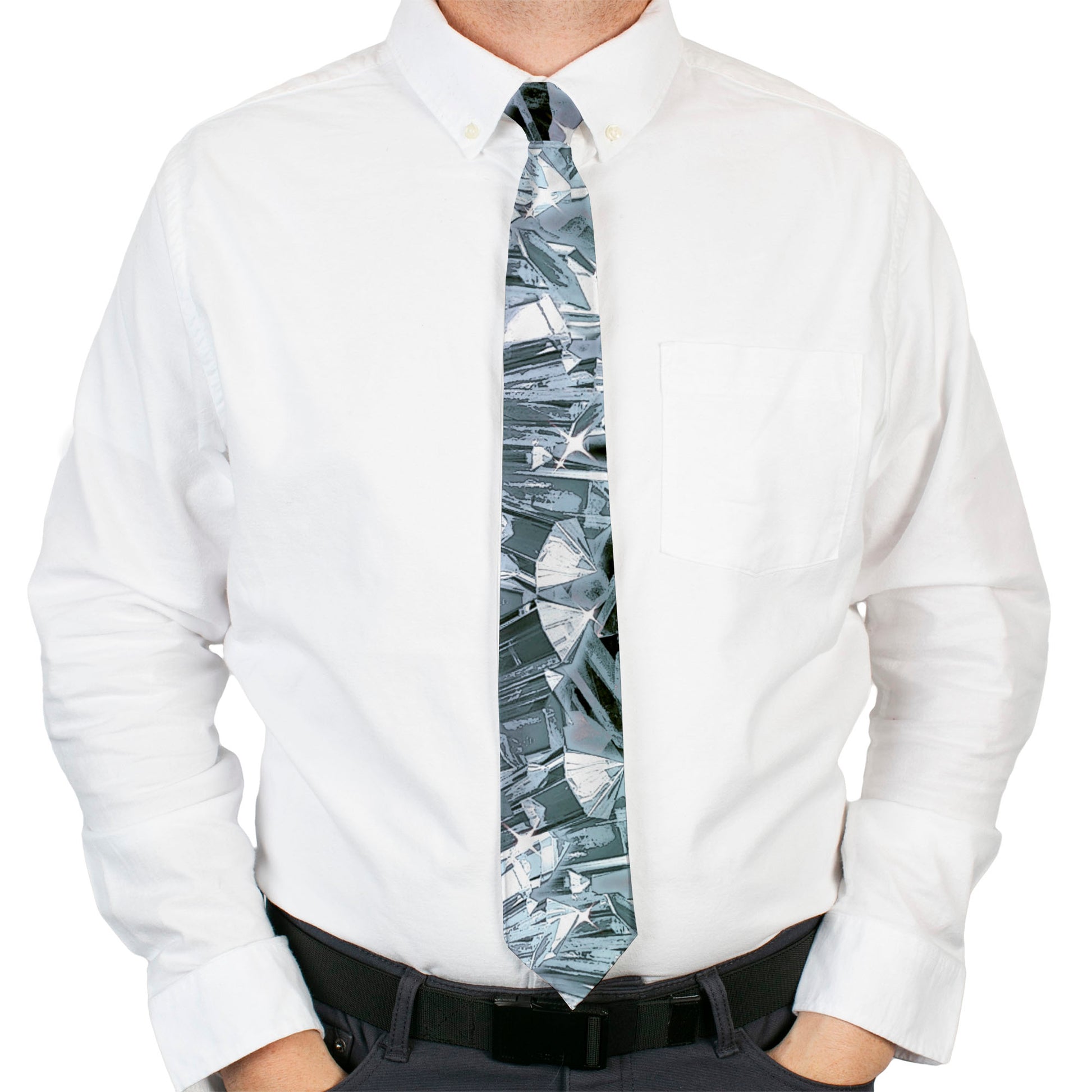 Buckle-Down Necktie - Crystals3 Clear Neckties Buckle-Down