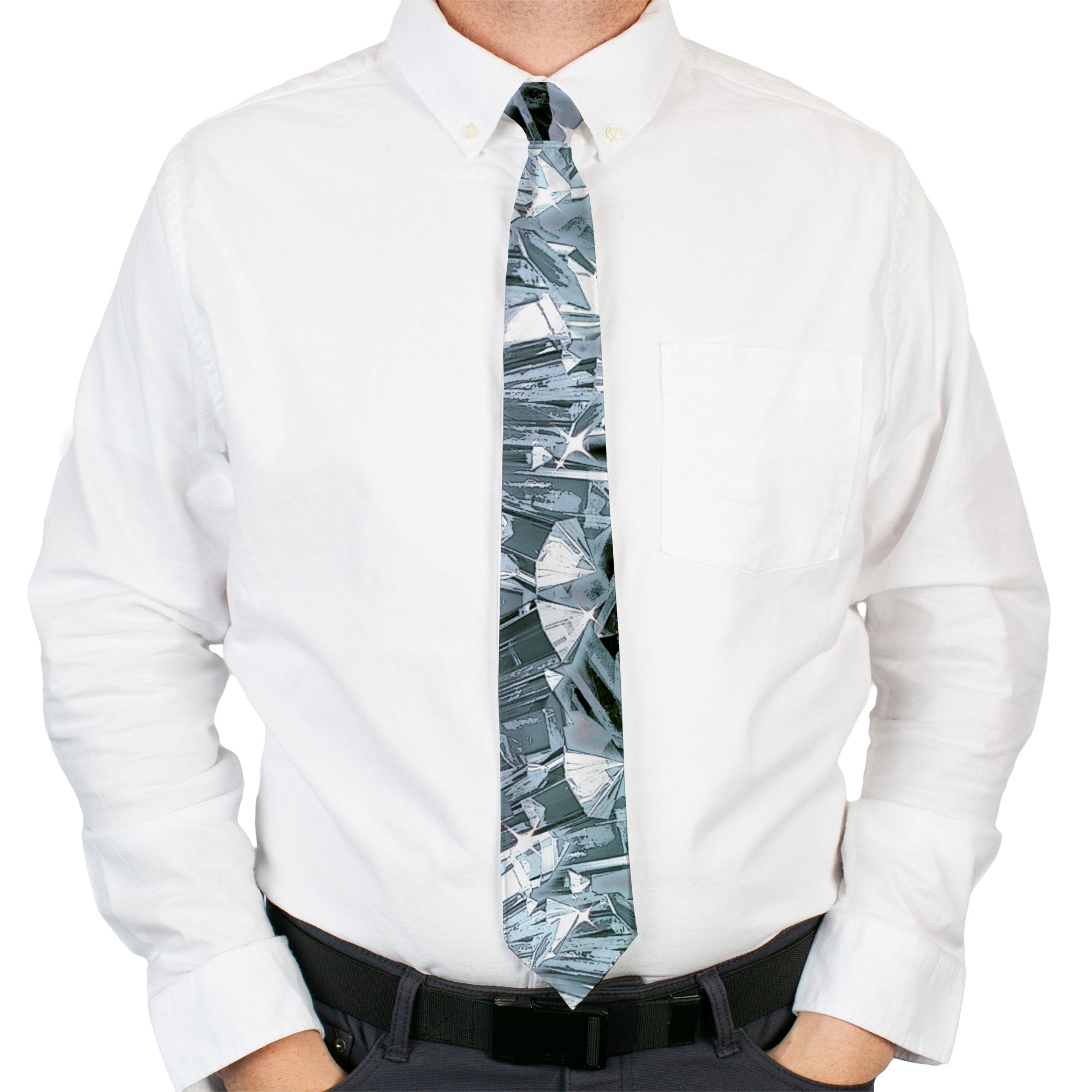 Buckle-Down Necktie - Crystals3 Clear Neckties Buckle-Down