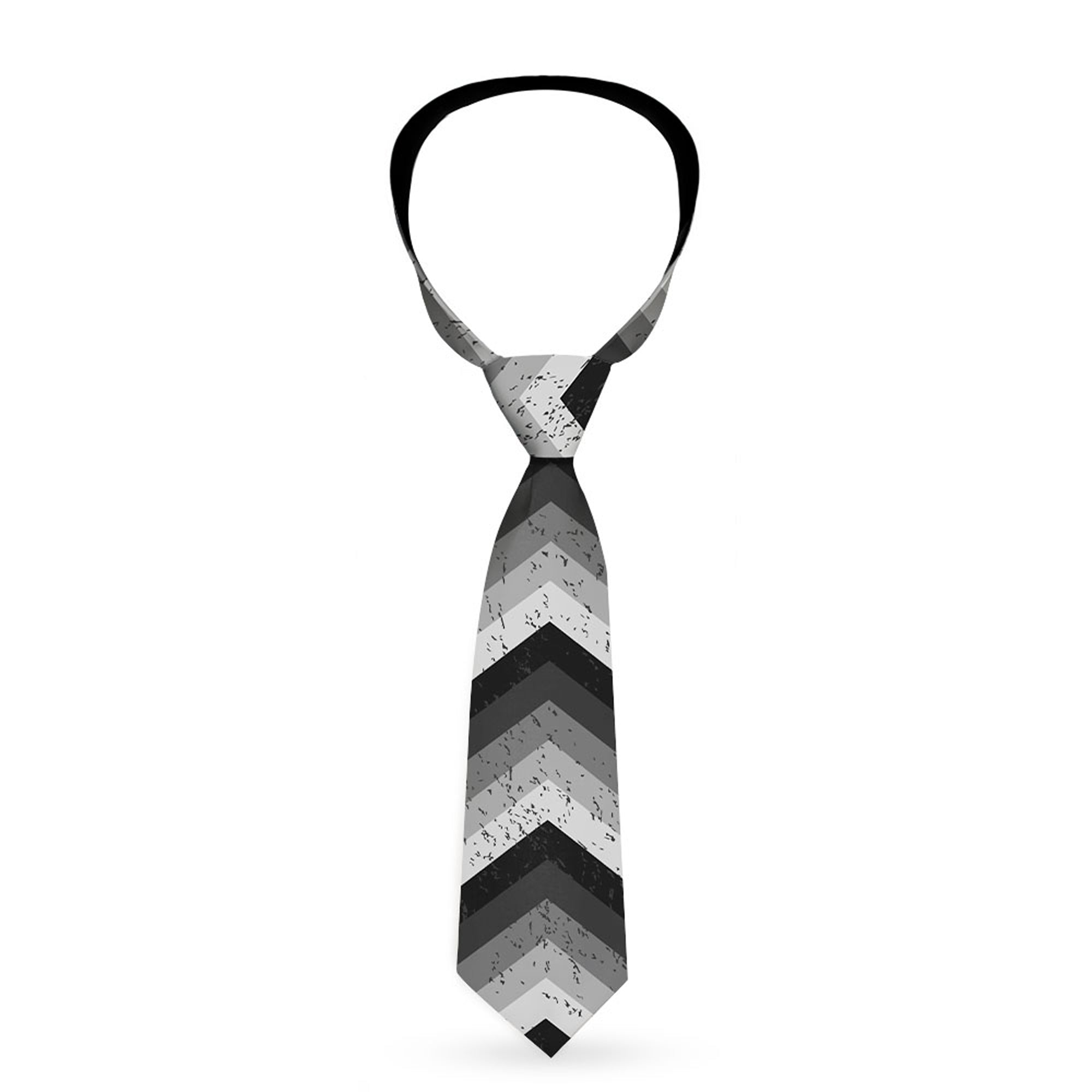 Buckle-Down Necktie - Chevron Weathered Black/Grays Neckties Buckle-Down