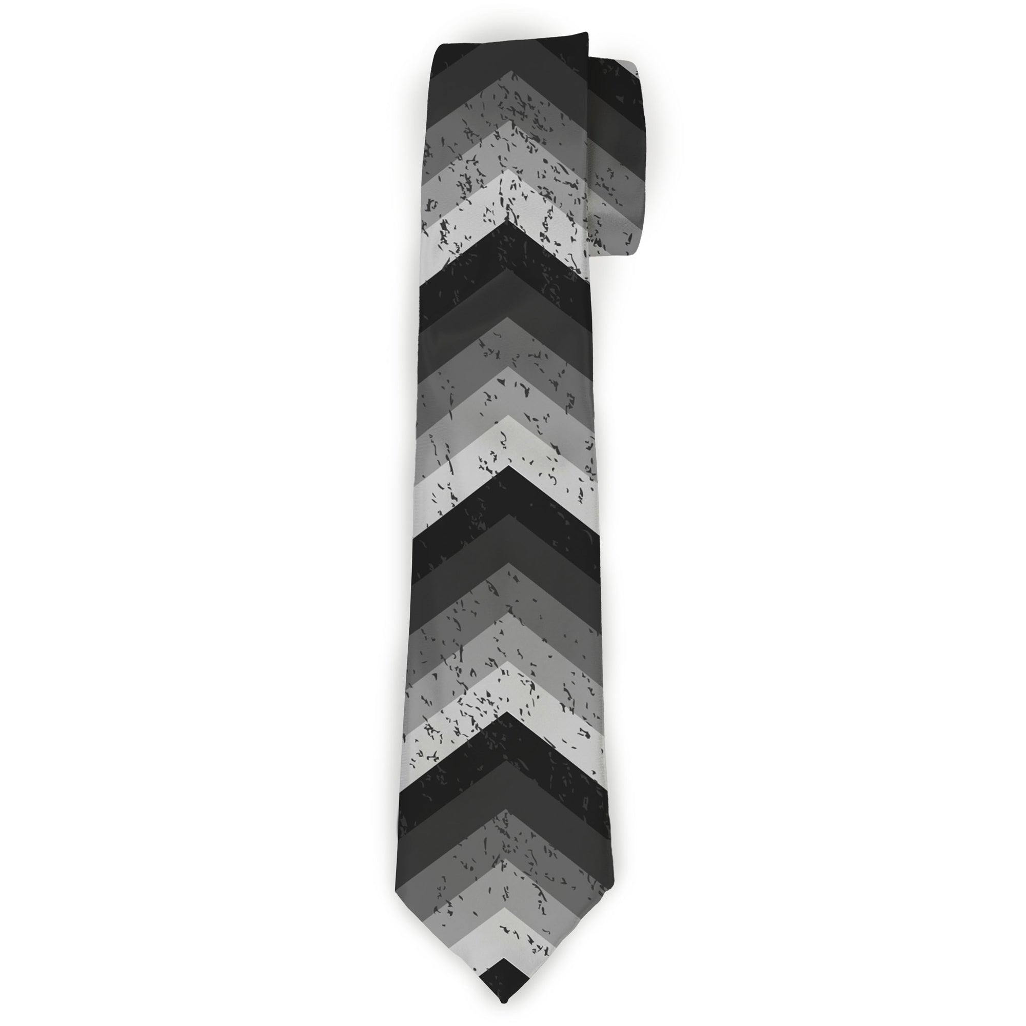 Buckle-Down Necktie - Chevron Weathered Black/Grays Neckties Buckle-Down