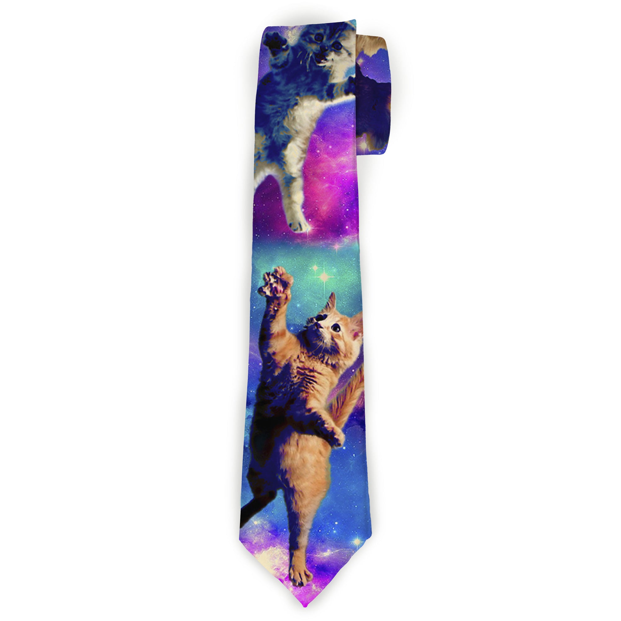 Necktie Standard - Cats in Space Pinks/Blues Neckties Buckle-Down