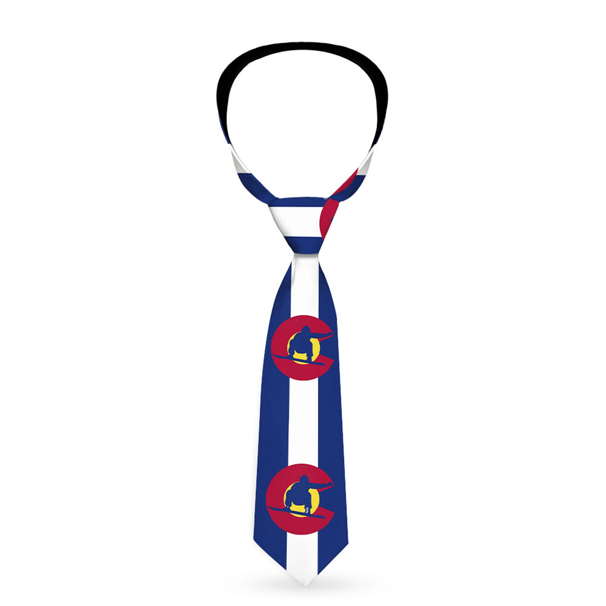 Buckle-Down Necktie - Colorado Flag/Snowboarder Blue/White/Red/Yellow Neckties Buckle-Down