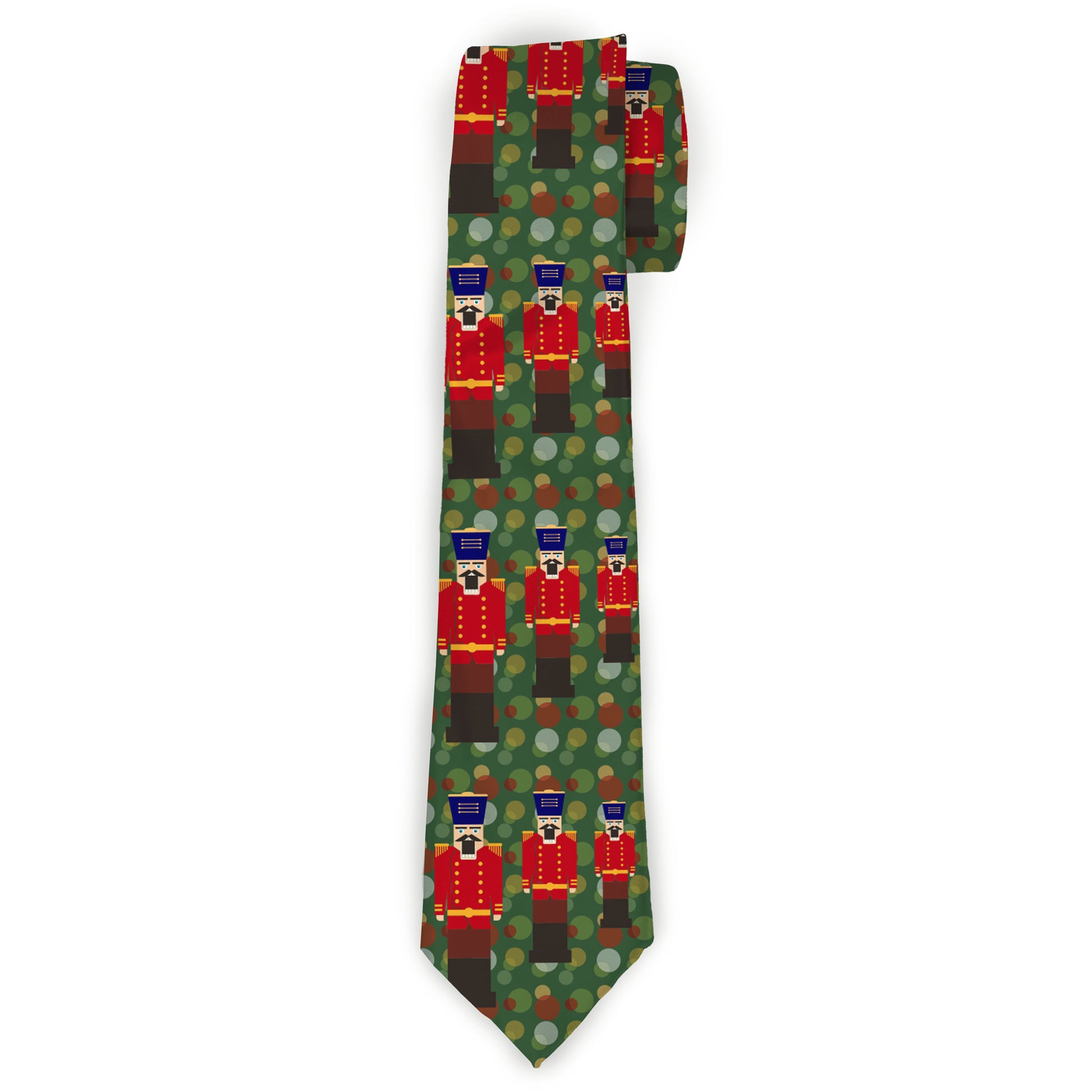 Buckle-Down Necktie - Christmas Nutcracker/Polka Dots Greens/Gold/Red Neckties Buckle-Down