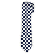 Buckle-Down Necktie - Checker Midnight Blue/White Neckties Buckle-Down