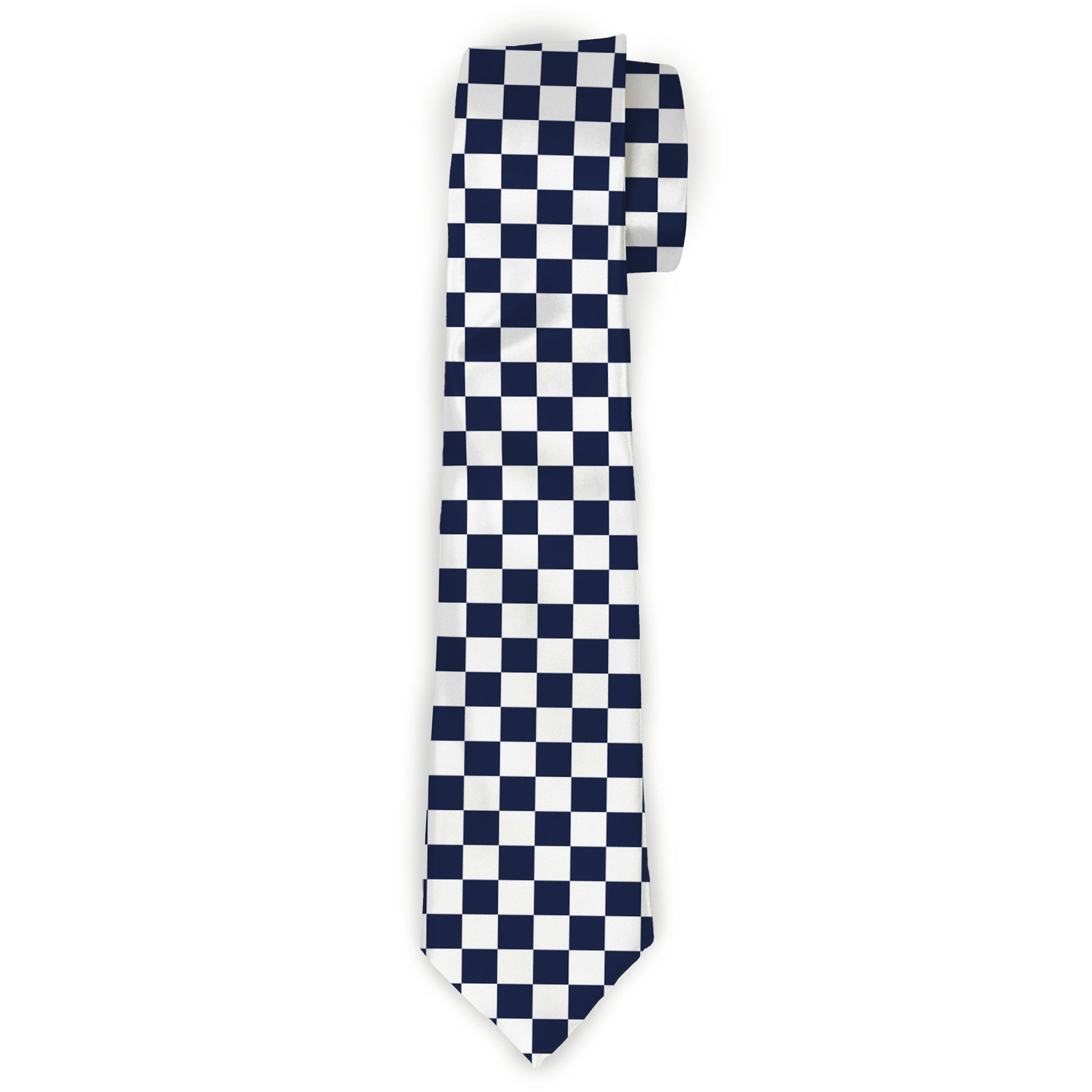 Buckle-Down Necktie - Checker Midnight Blue/White Neckties Buckle-Down