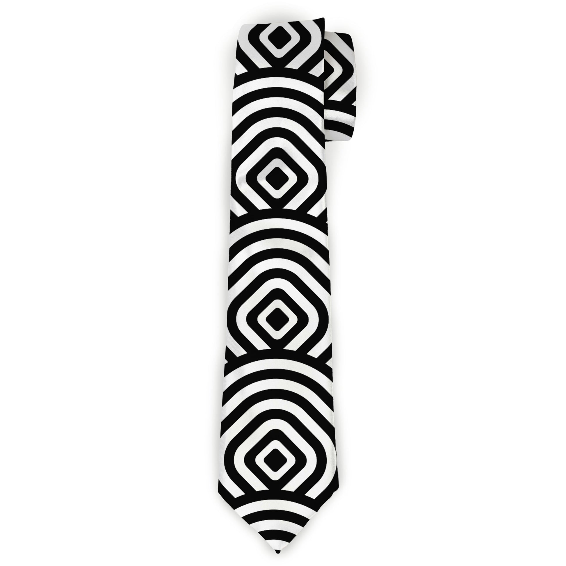 Buckle-Down Necktie - Square Target White/Black Neckties Buckle-Down