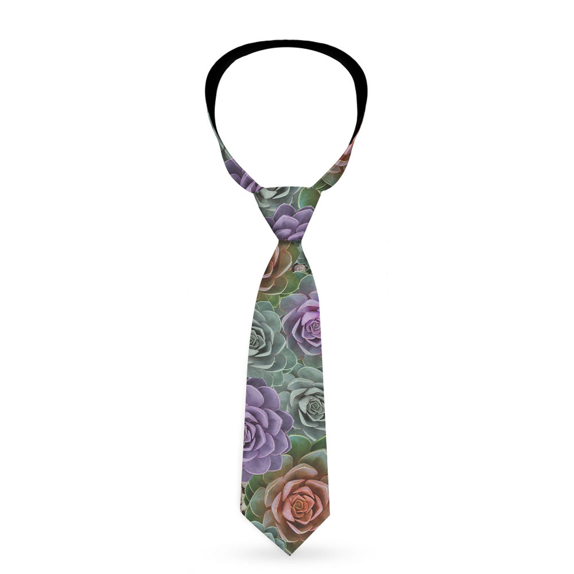 Buckle-Down Necktie - Succulents Stacked Green/Pink/Orange Neckties Buckle-Down
