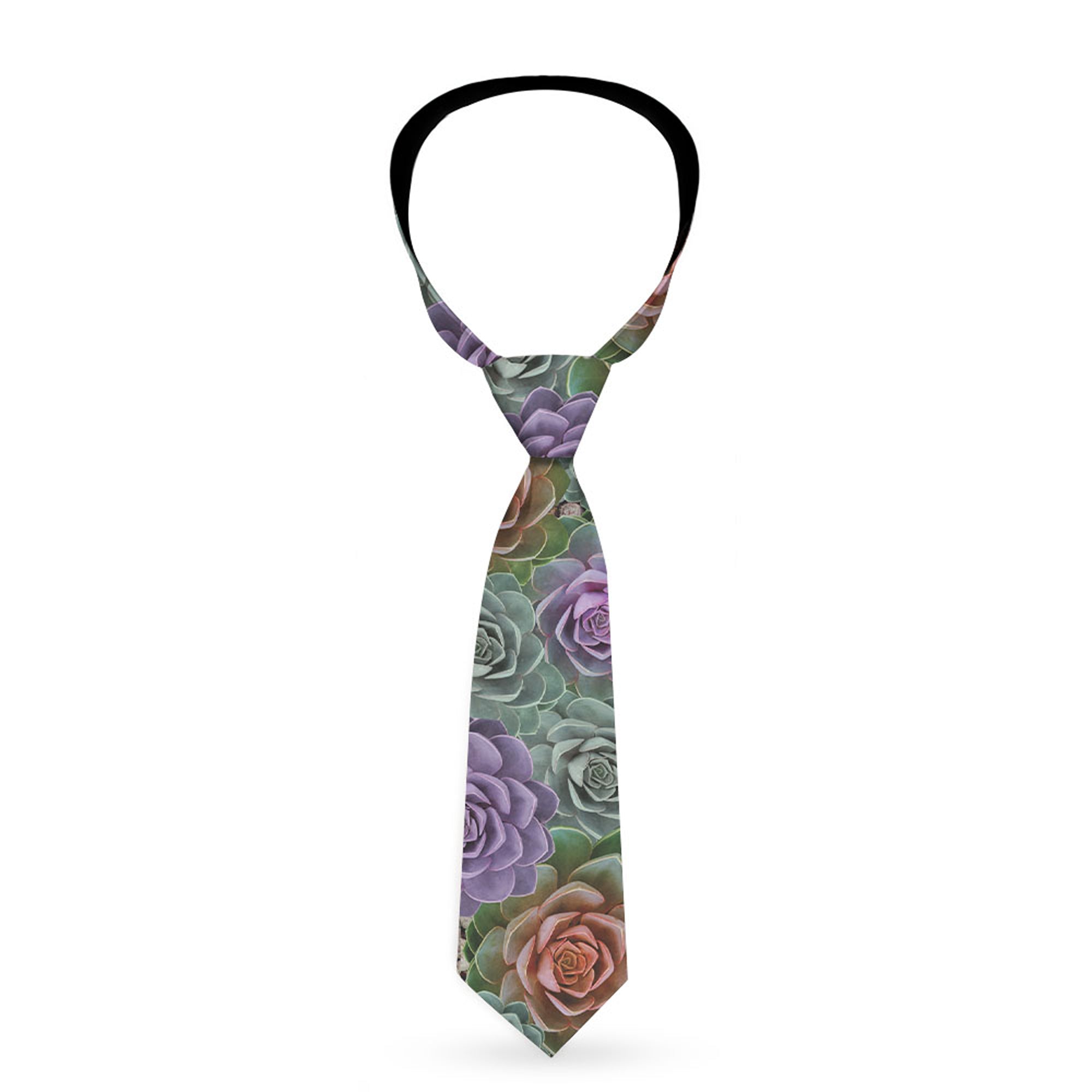 Buckle-Down Necktie - Succulents Stacked Green/Pink/Orange Neckties Buckle-Down