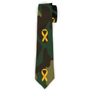 Buckle-Down Necktie - Support Our Troops Camo Olive/Yellow Ribbon Neckties Buckle-Down