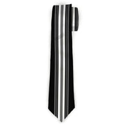 Buckle-Down Necktie - Striped Black/Gray/White Neckties Buckle-Down