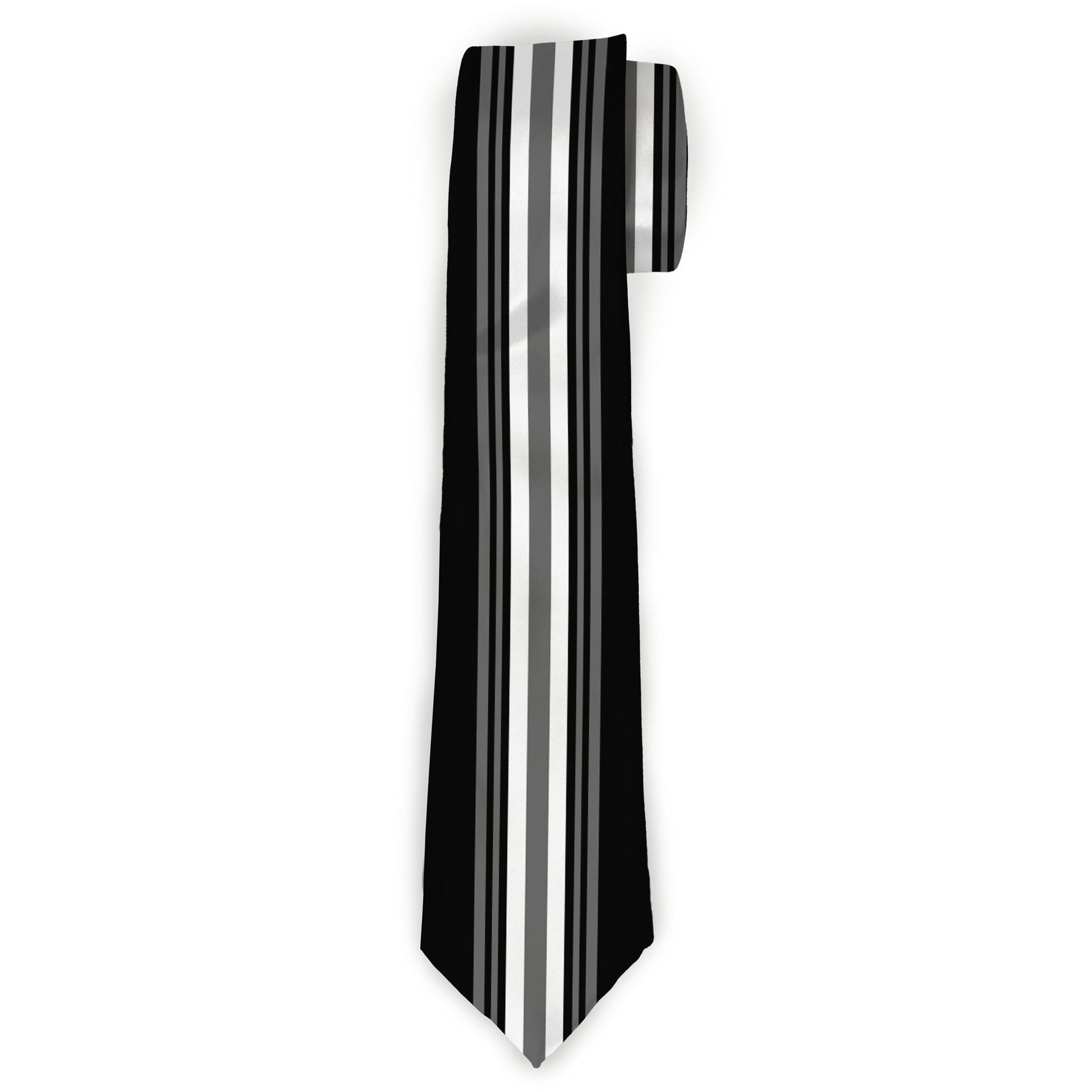 Buckle-Down Necktie - Striped Black/Gray/White Neckties Buckle-Down