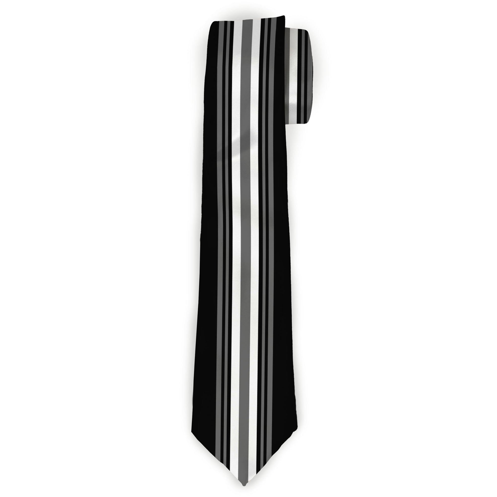 Buckle-Down Necktie - Striped Black/Gray/White Neckties Buckle-Down