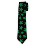 Buckle-Down Necktie - Stars Scattered Black/Green Neckties Buckle-Down