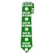 Buckle-Down Necktie - St. Pat's KISS ME I'M DRUNK/Shamrock Green/White Neckties Buckle-Down