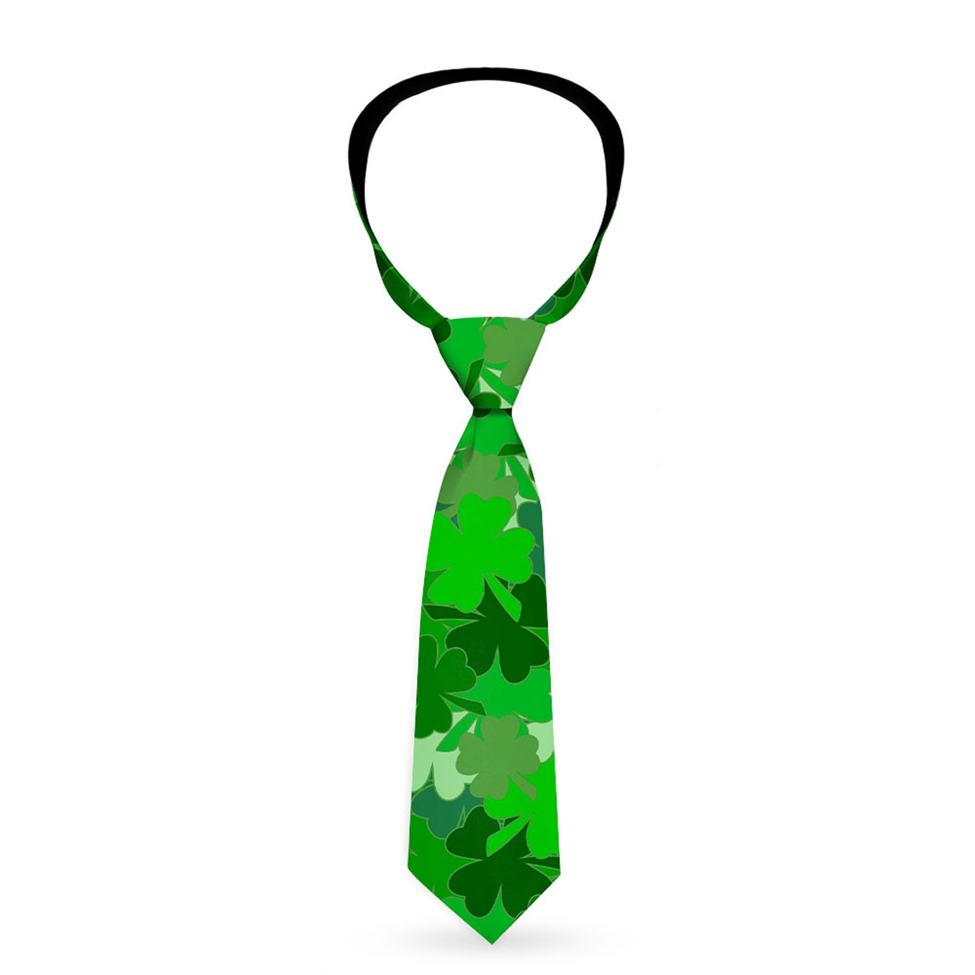 Buckle-Down Necktie - St. Pat's Stacked Shamrocks Greens Neckties Buckle-Down