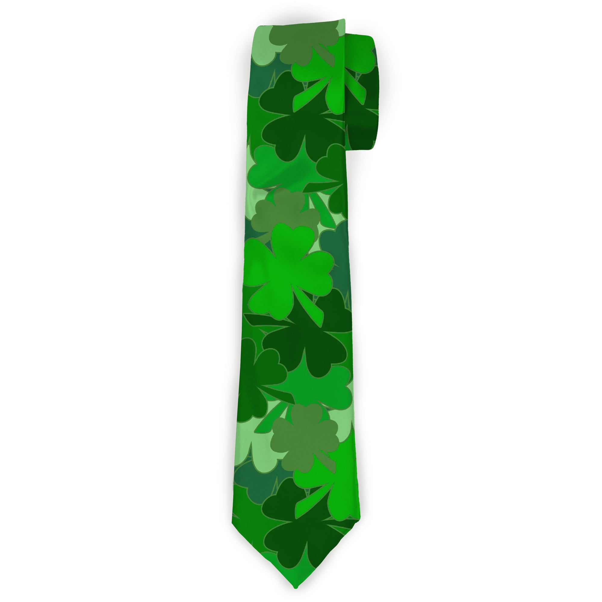 Buckle-Down Necktie - St. Pat's Stacked Shamrocks Greens Neckties Buckle-Down
