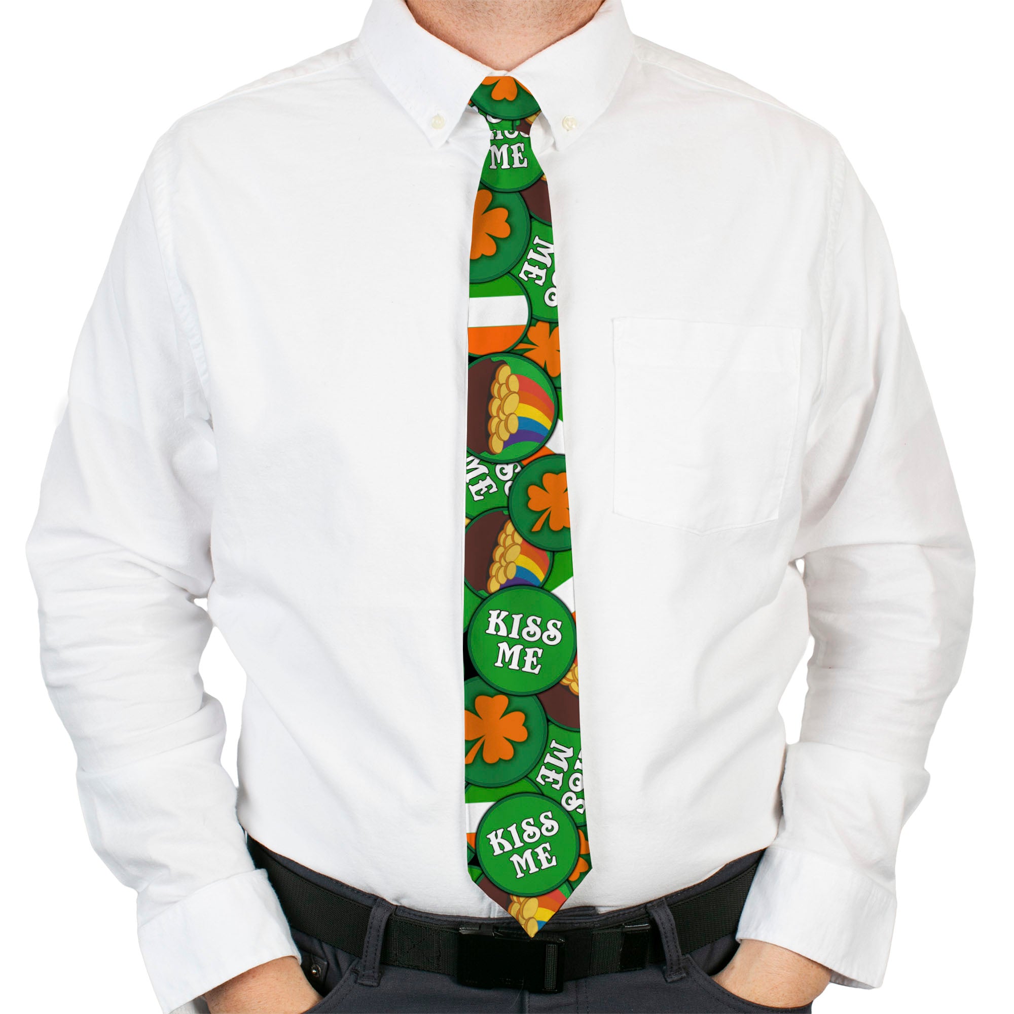 Buckle-Down Necktie - St. Pat's 4-Buttons Stacked Neckties Buckle-Down