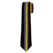 Buckle-Down Necktie - Stripe Black/Rainbow Neckties Buckle-Down