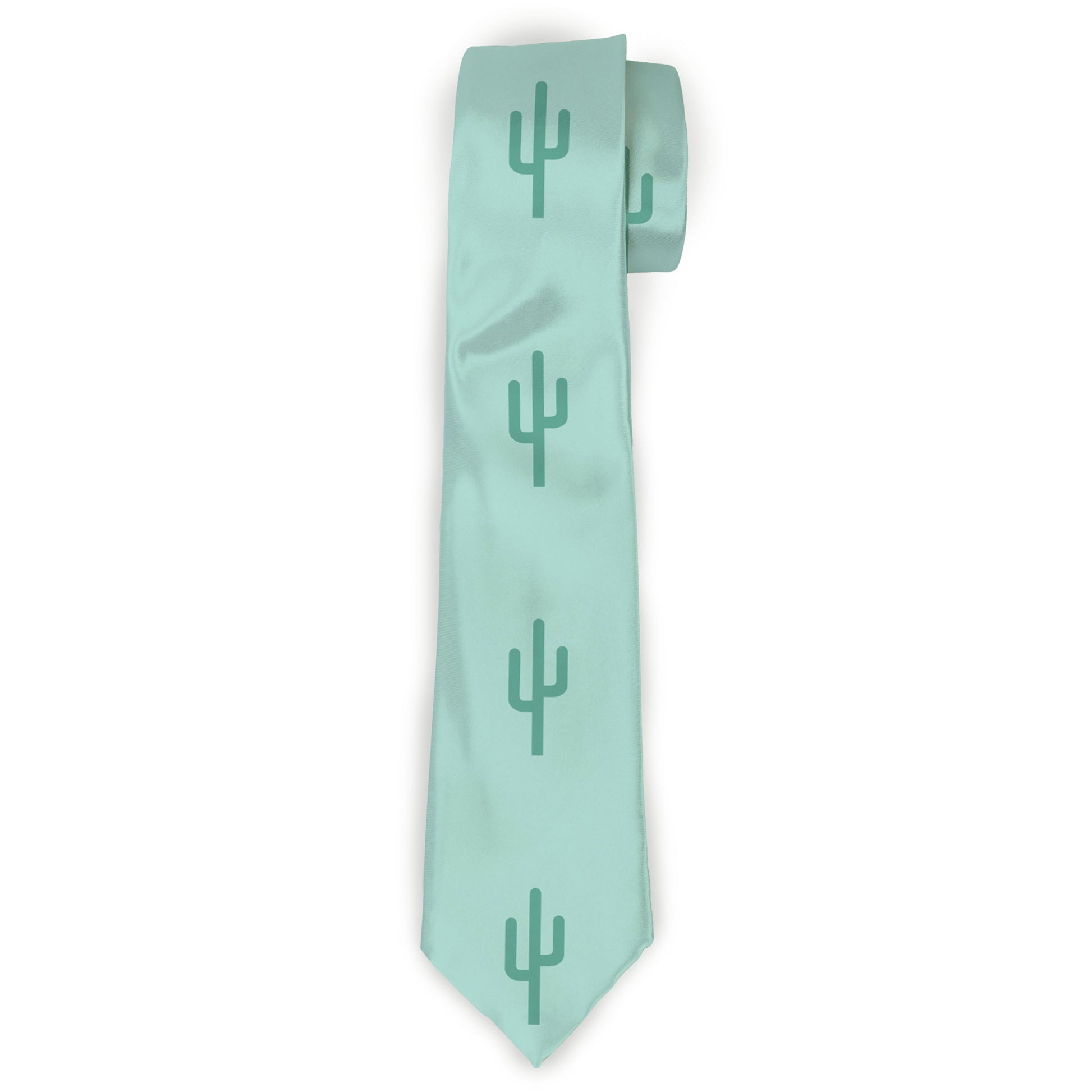 Buckle-Down Necktie - Cacti1 Aqua Blues Neckties Buckle-Down