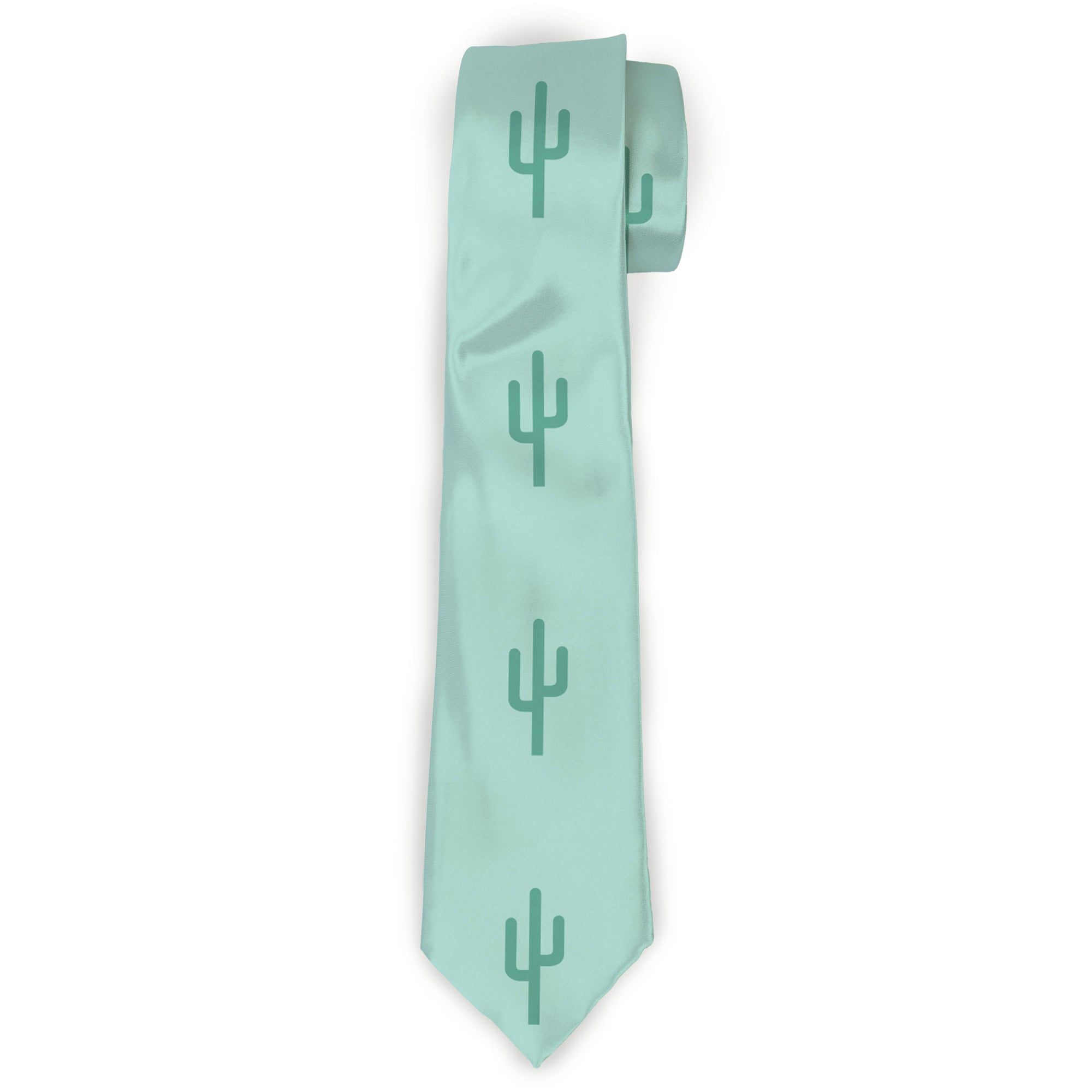 Buckle-Down Necktie - Cacti1 Aqua Blues Neckties Buckle-Down