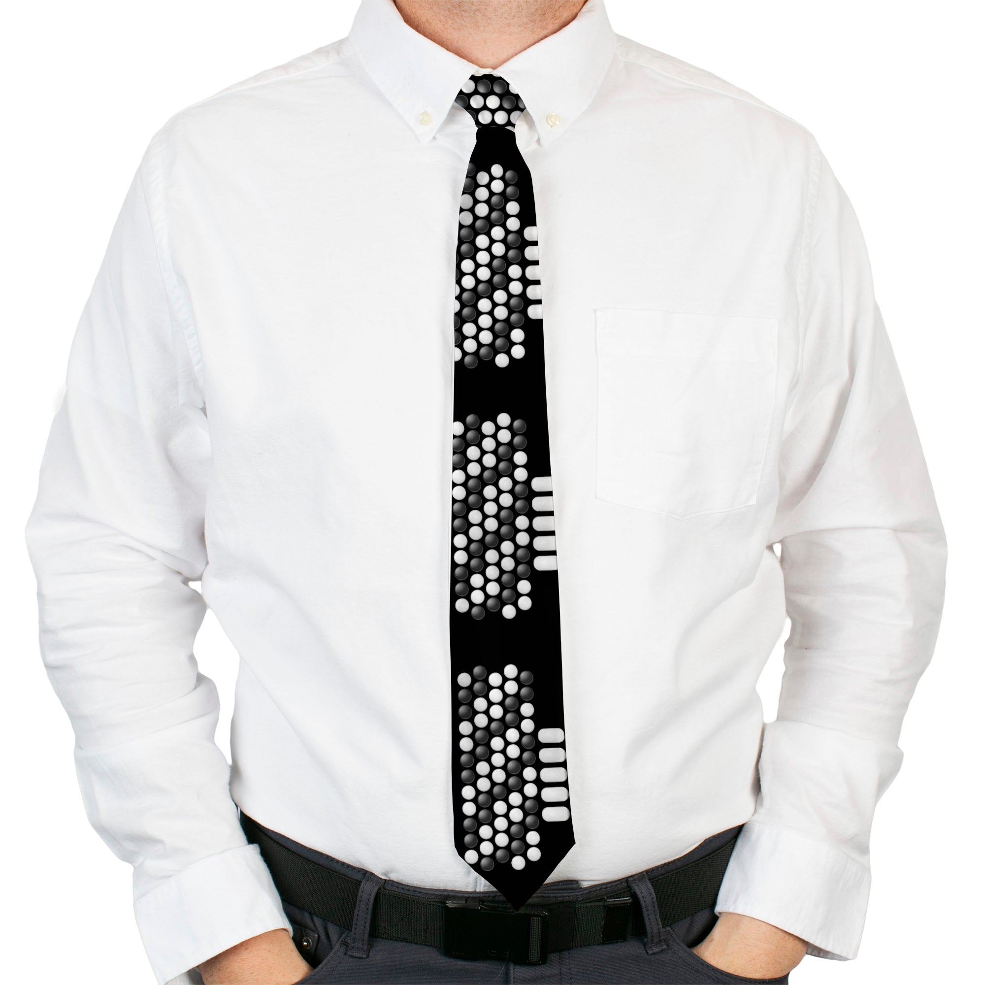 Necktie Standard - Accordion Black/White/Grays Neckties Buckle-Down