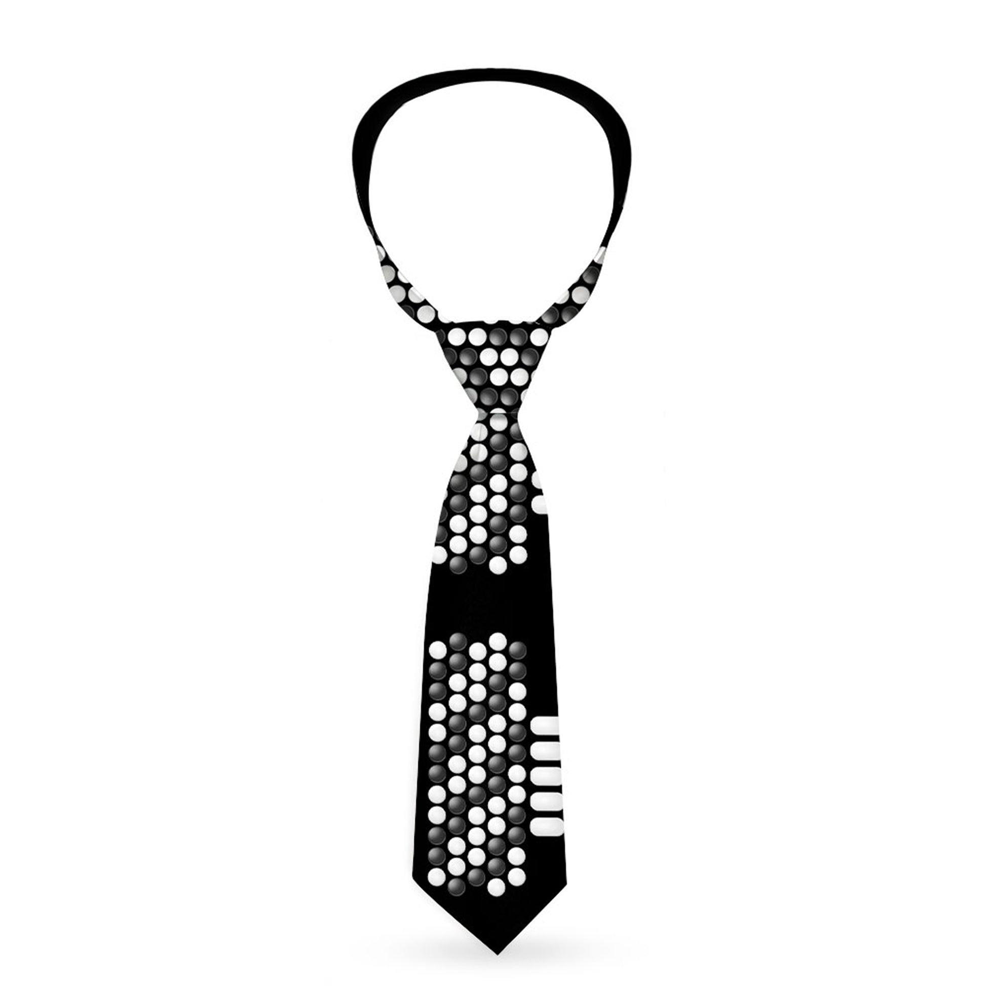 Necktie Standard - Accordion Black/White/Grays Neckties Buckle-Down