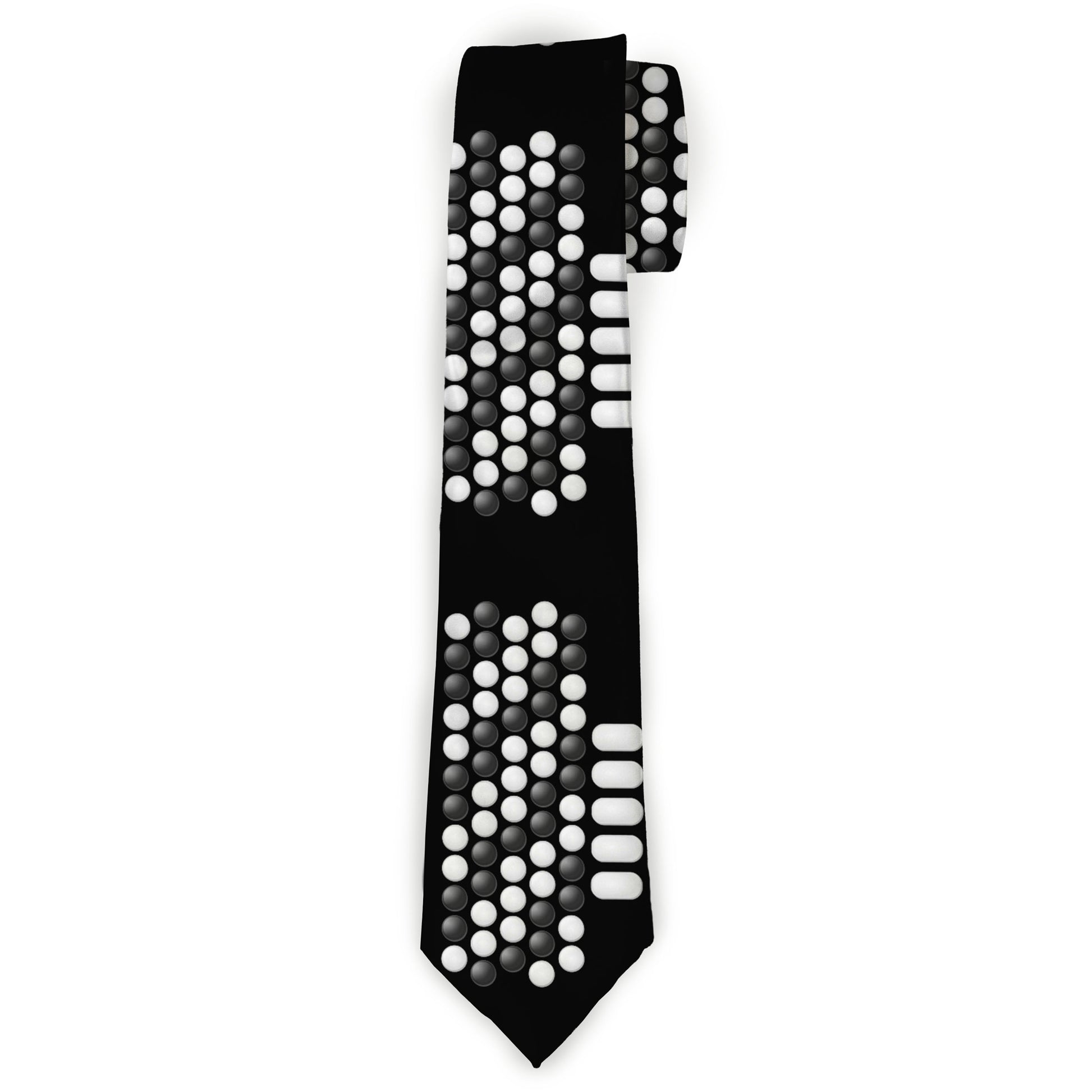 Necktie Standard - Accordion Black/White/Grays Neckties Buckle-Down