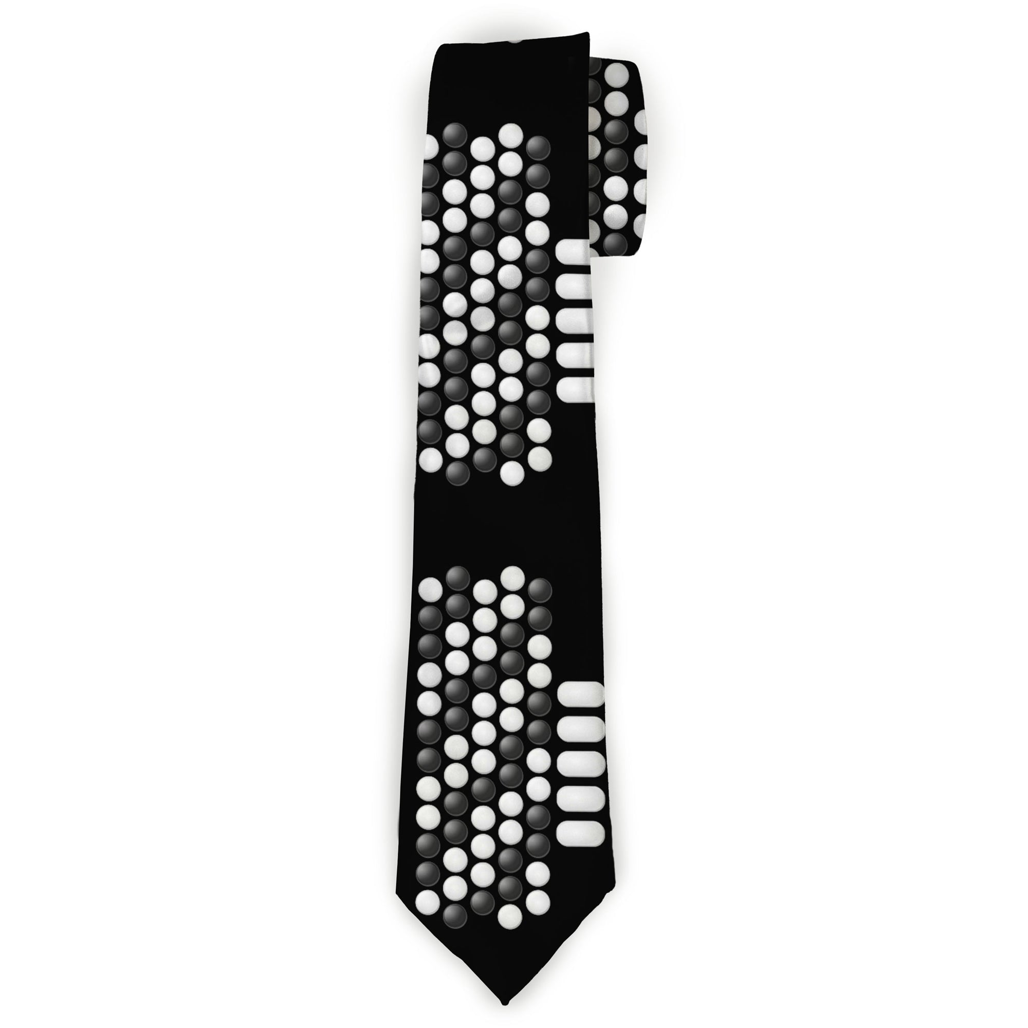 Necktie Standard - Accordion Black/White/Grays Neckties Buckle-Down