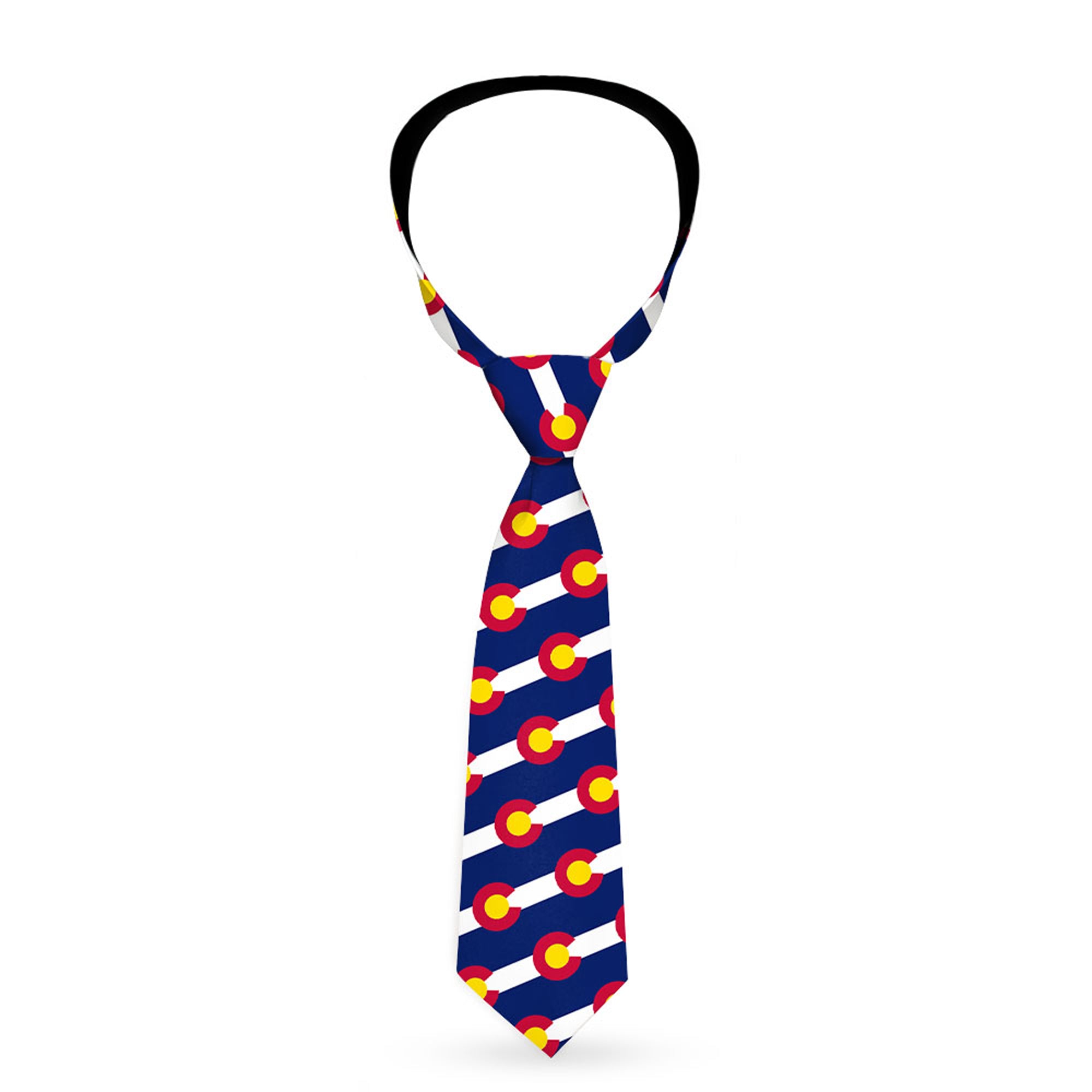 Necktie Standard - Colorado Flag Logo Stripe Blue/White Neckties Buckle-Down