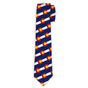 Necktie Standard - Colorado Flag Logo Stripe Blue/White Neckties Buckle-Down