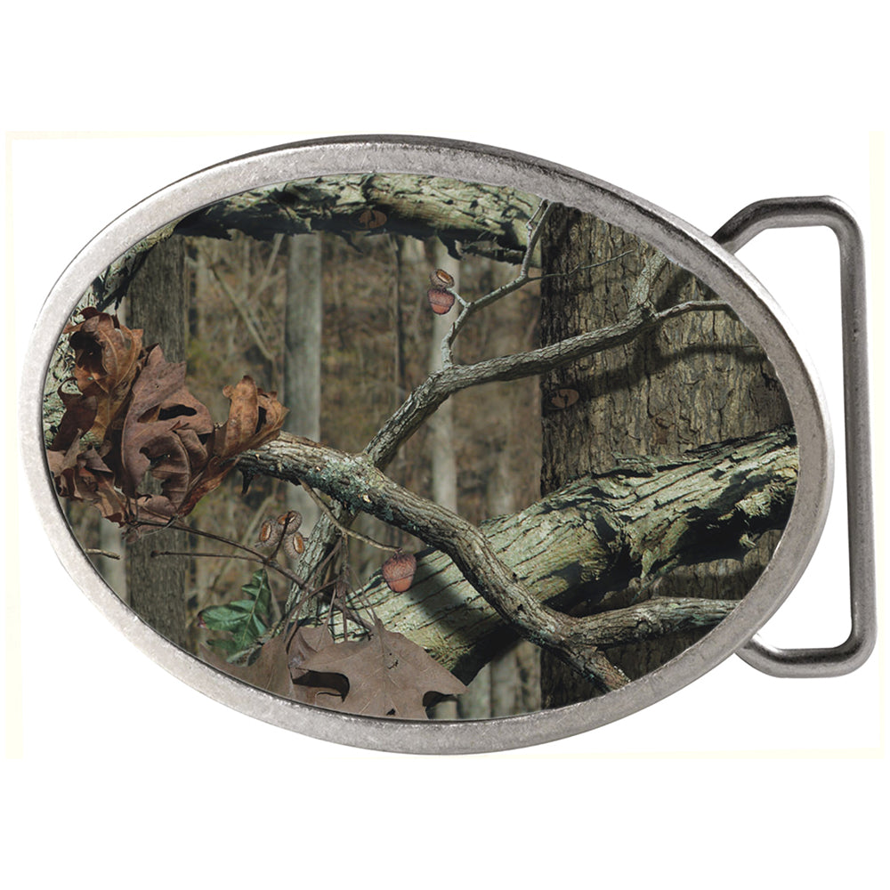 Mossy Oak FCG Break-Up Infinity - Chrome Oval Rock Star Buckle Belt Buckles Mossy Oak