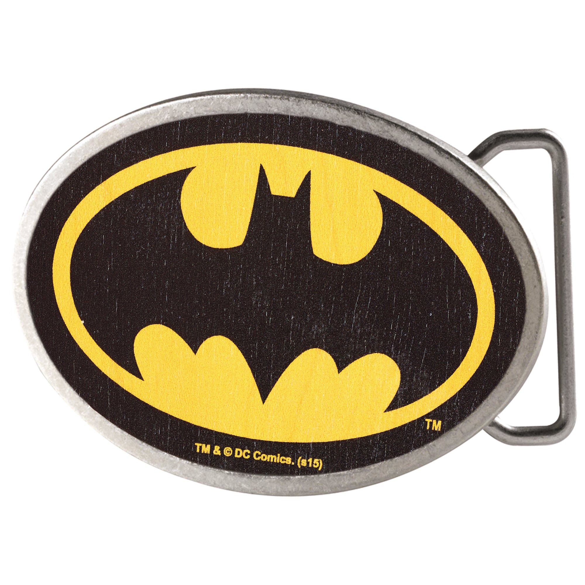 Batman Framed FCWood Black/Yellow - Matte Oval Rock Star Buckle Belt Buckles DC Comics