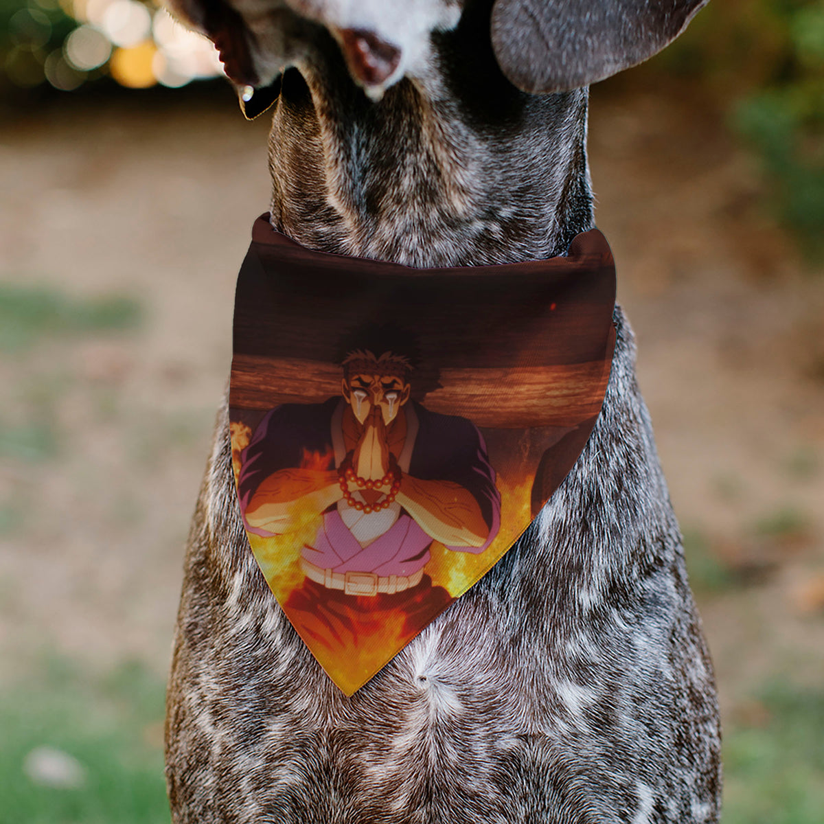 Pet Bandana - Demon Slayer Gyomei Himejima Prayer Pose Scene Pet Bandanas Demon Slayer